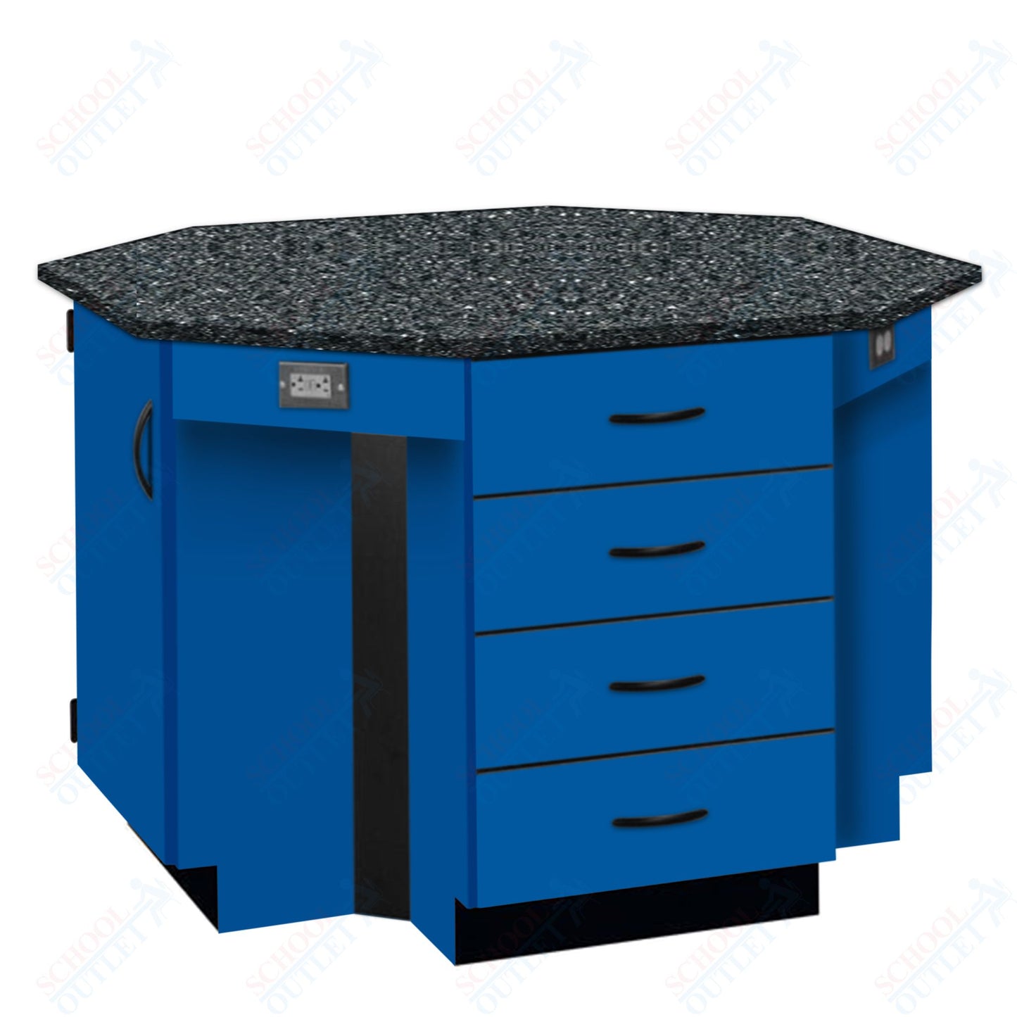 56"W Chemical Resistant Laminate Top Four Student Octagon Island Table (84070 K36 21)