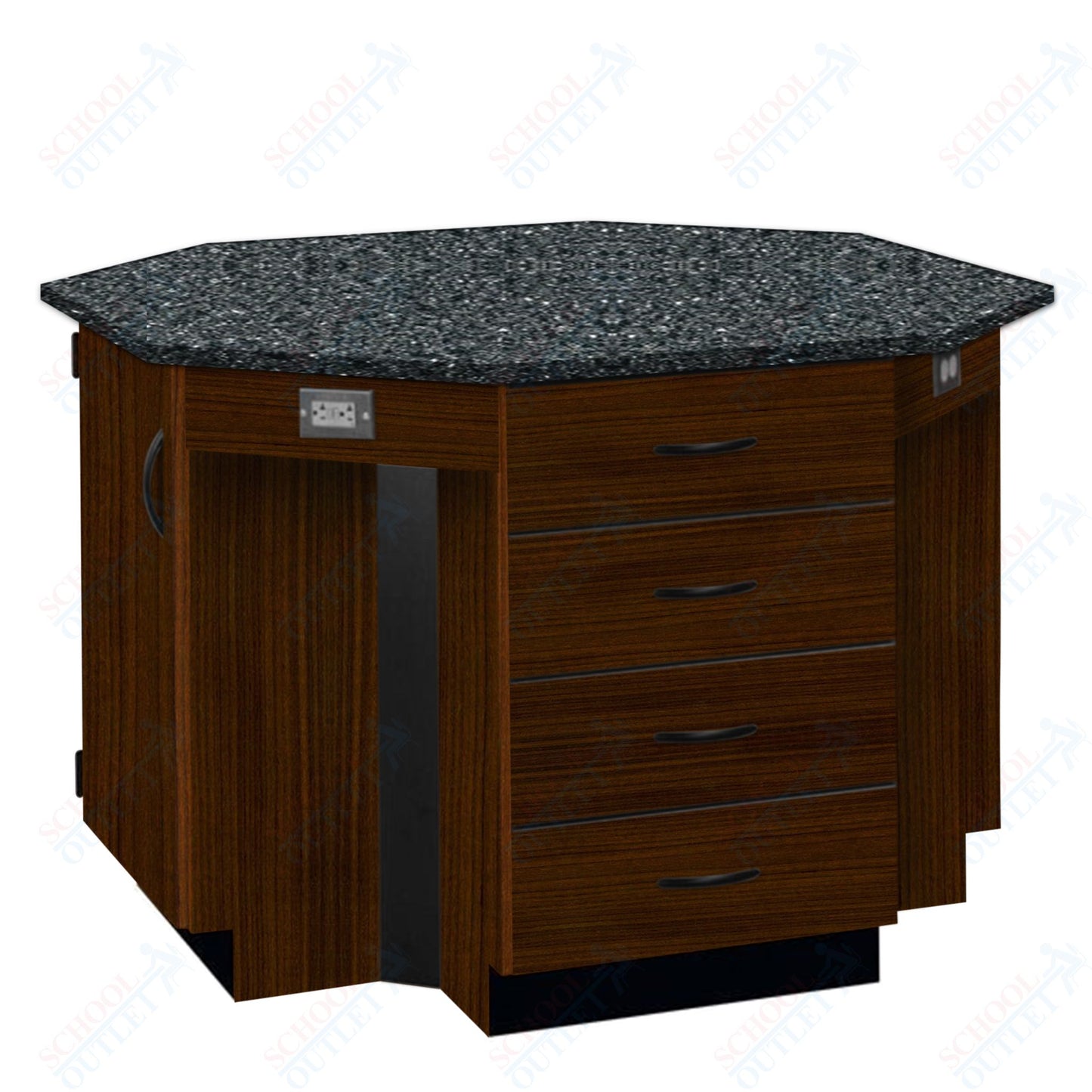 56"W Chemical Resistant Laminate Top Four Student Octagon Island Table (84070 K36 21)