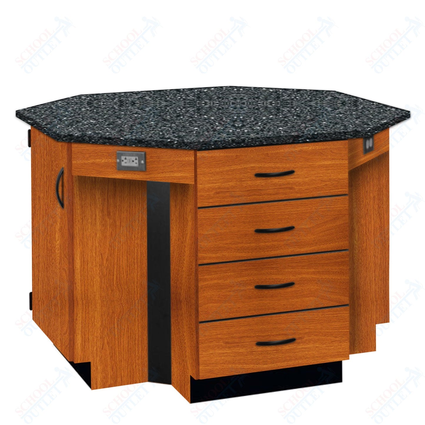 56"W Chemical Resistant Laminate Top Four Student Octagon Island Table (84070 K36 21)