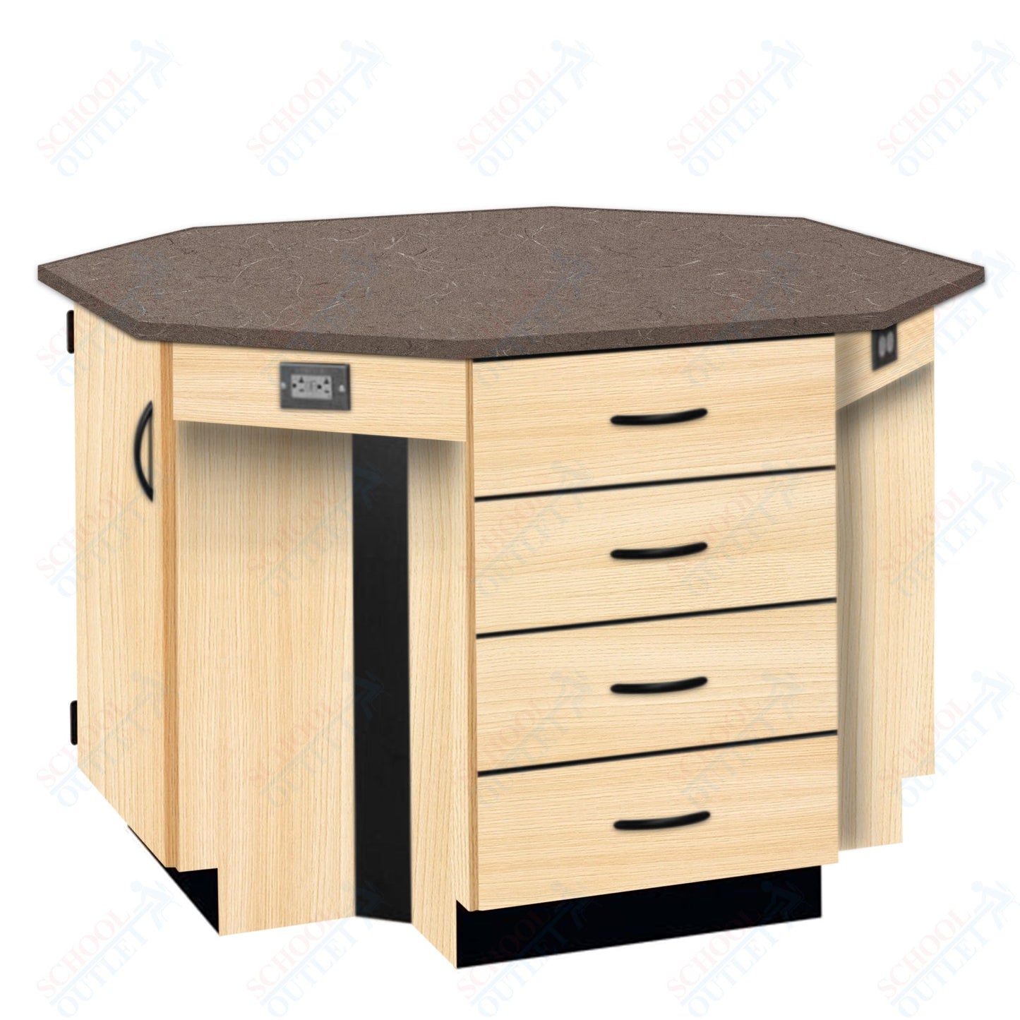 56"W Phenolic Top Four Student Octagon Island Table (84070 K36 24)