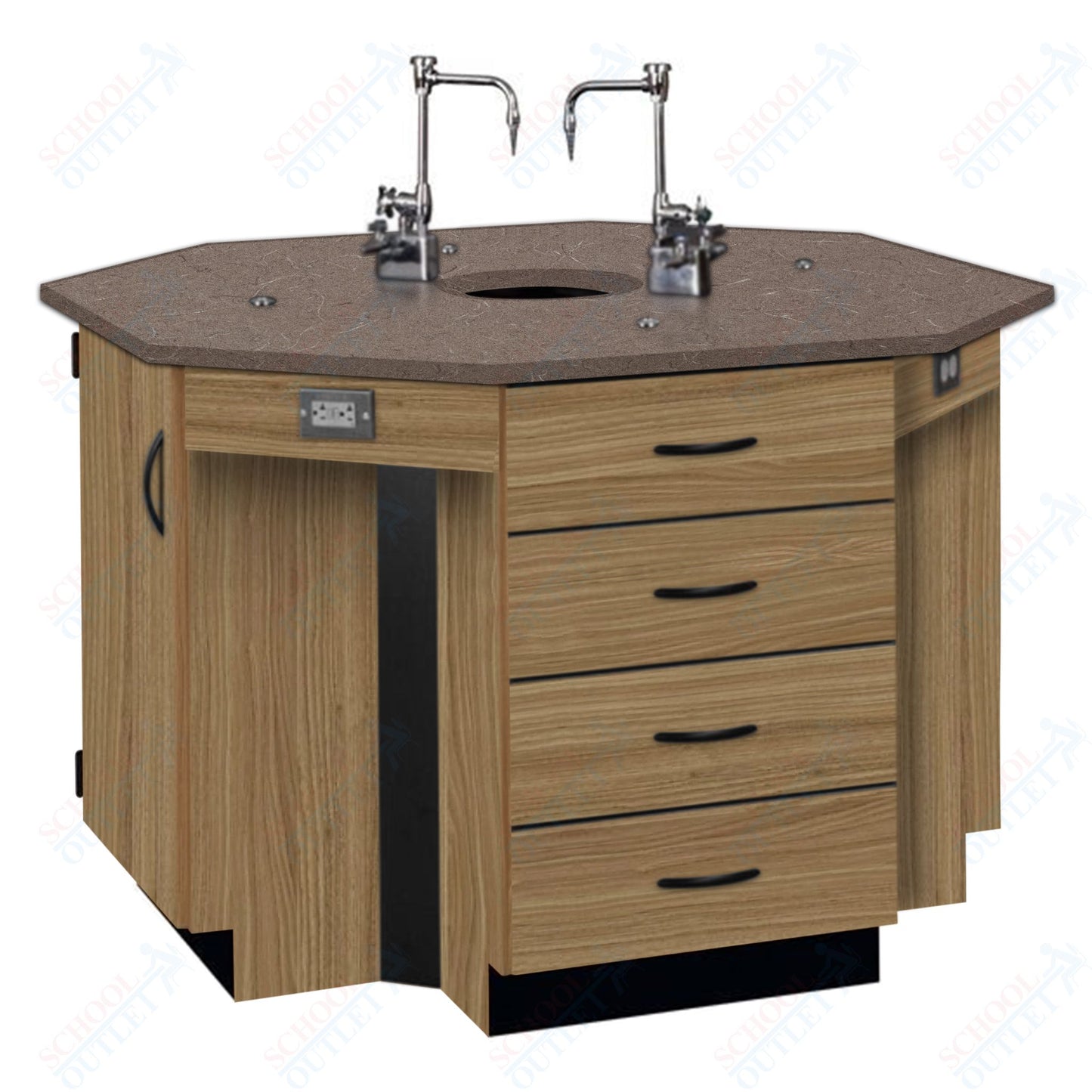 56"W Phenolic Top Four Student Octagon Island Table with Sink (84072 K36 24)