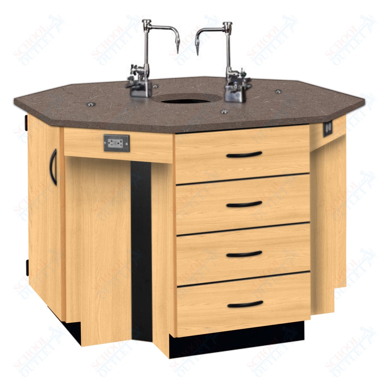 56"W Phenolic Top Four Student Octagon Island Table with Sink (84072 K36 24)