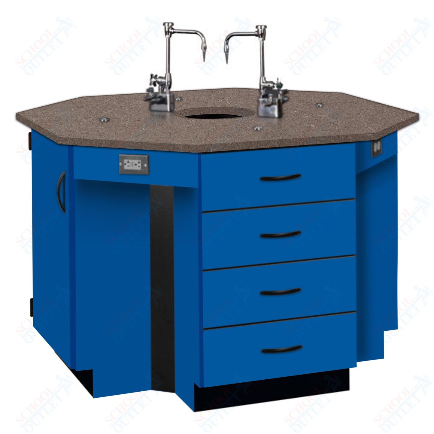 56"W Phenolic Top Four Student Octagon Island Table with Sink (84072 K36 24)