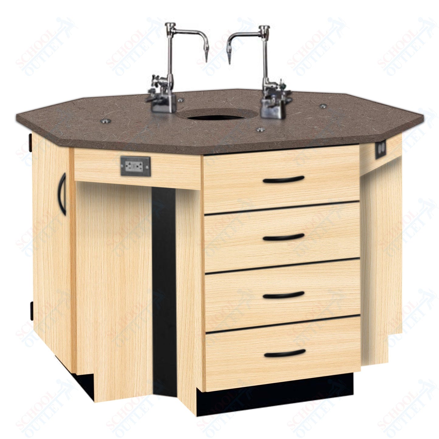 56"W Phenolic Top Four Student Octagon Island Table with Sink (84072 K36 24)