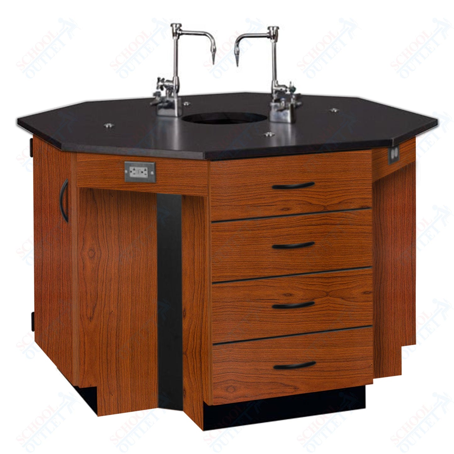 56"W Phenolic Top Four Student Octagon Island Table with Sink (84072 K36 24)