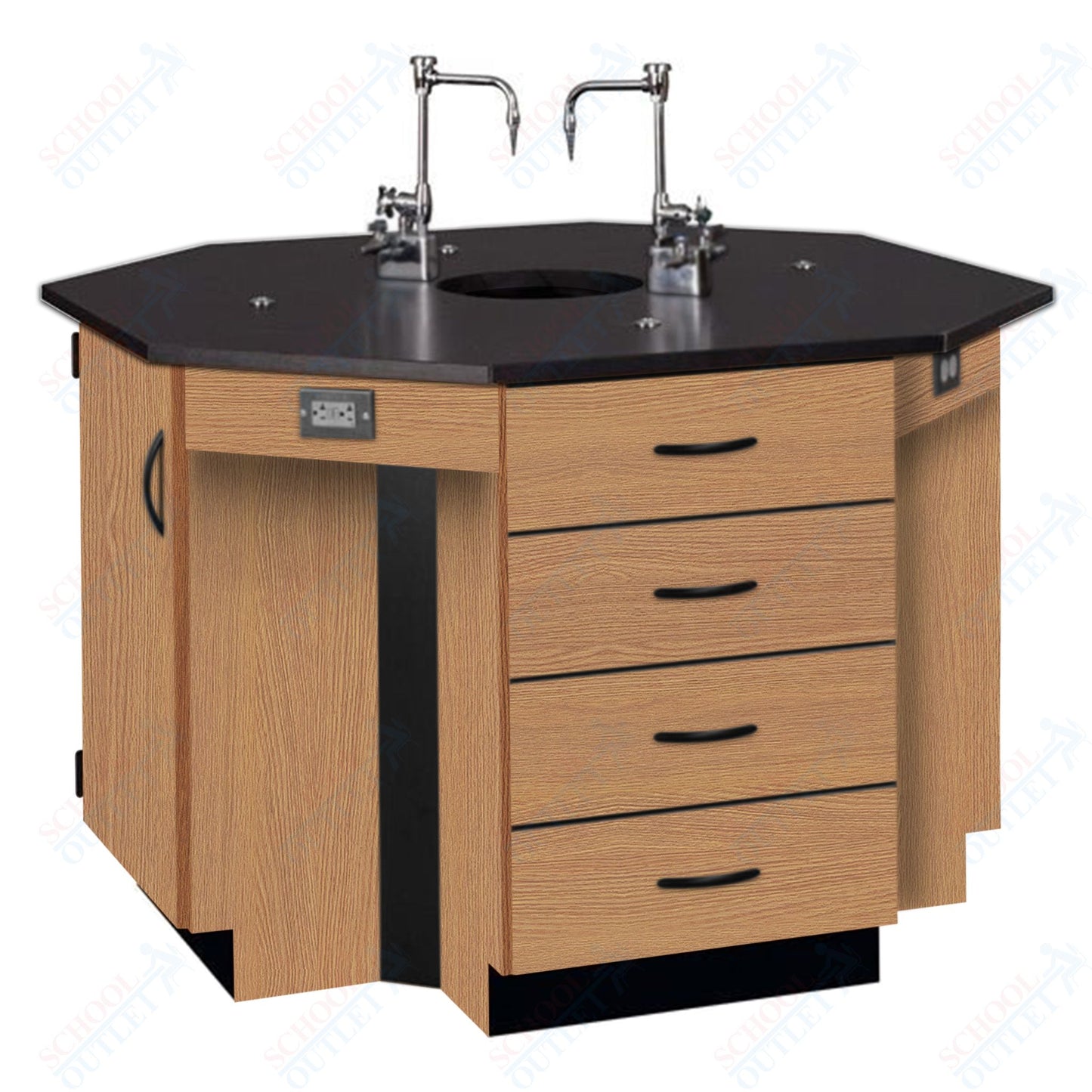 56"W Phenolic Top Four Student Octagon Island Table with Sink (84072 K36 24)