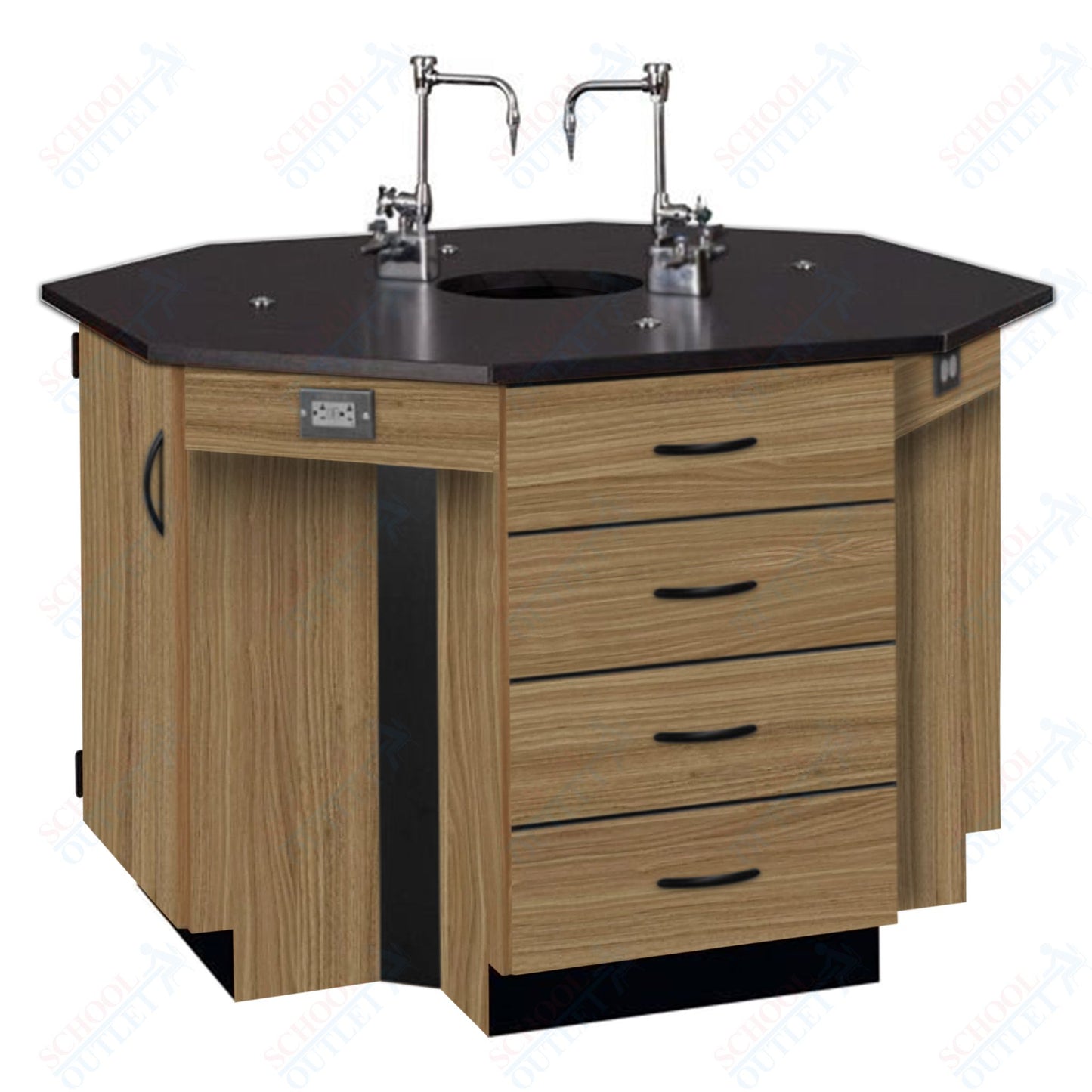 56"W Phenolic Top Four Student Octagon Island Table with Sink (84072 K36 24)