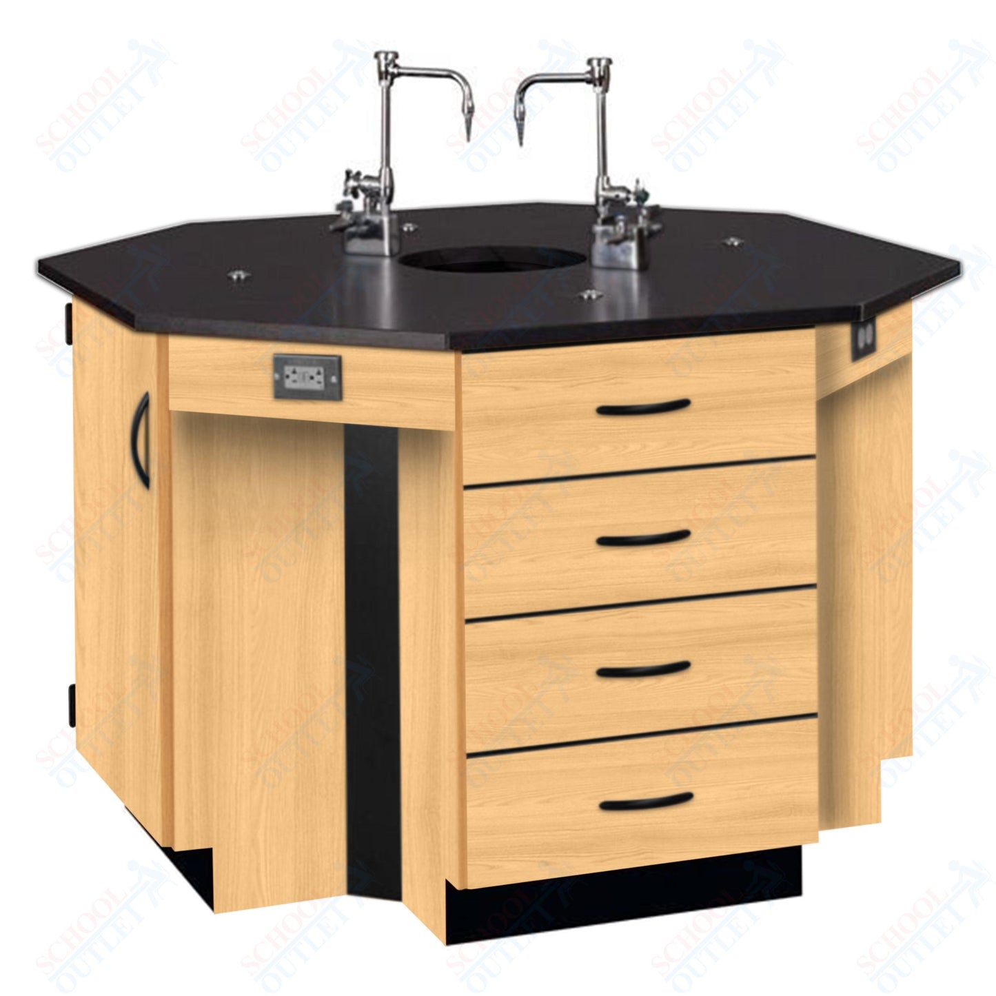 56"W Phenolic Top Four Student Octagon Island Table with Sink (84072 K36 24)