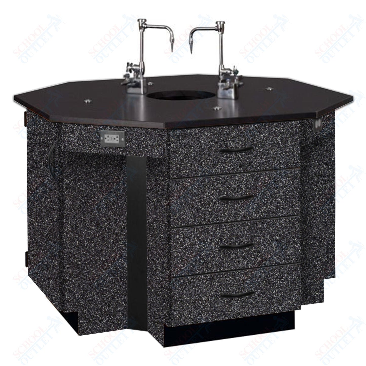 56"W Phenolic Top Four Student Octagon Island Table with Sink (84072 K36 24)