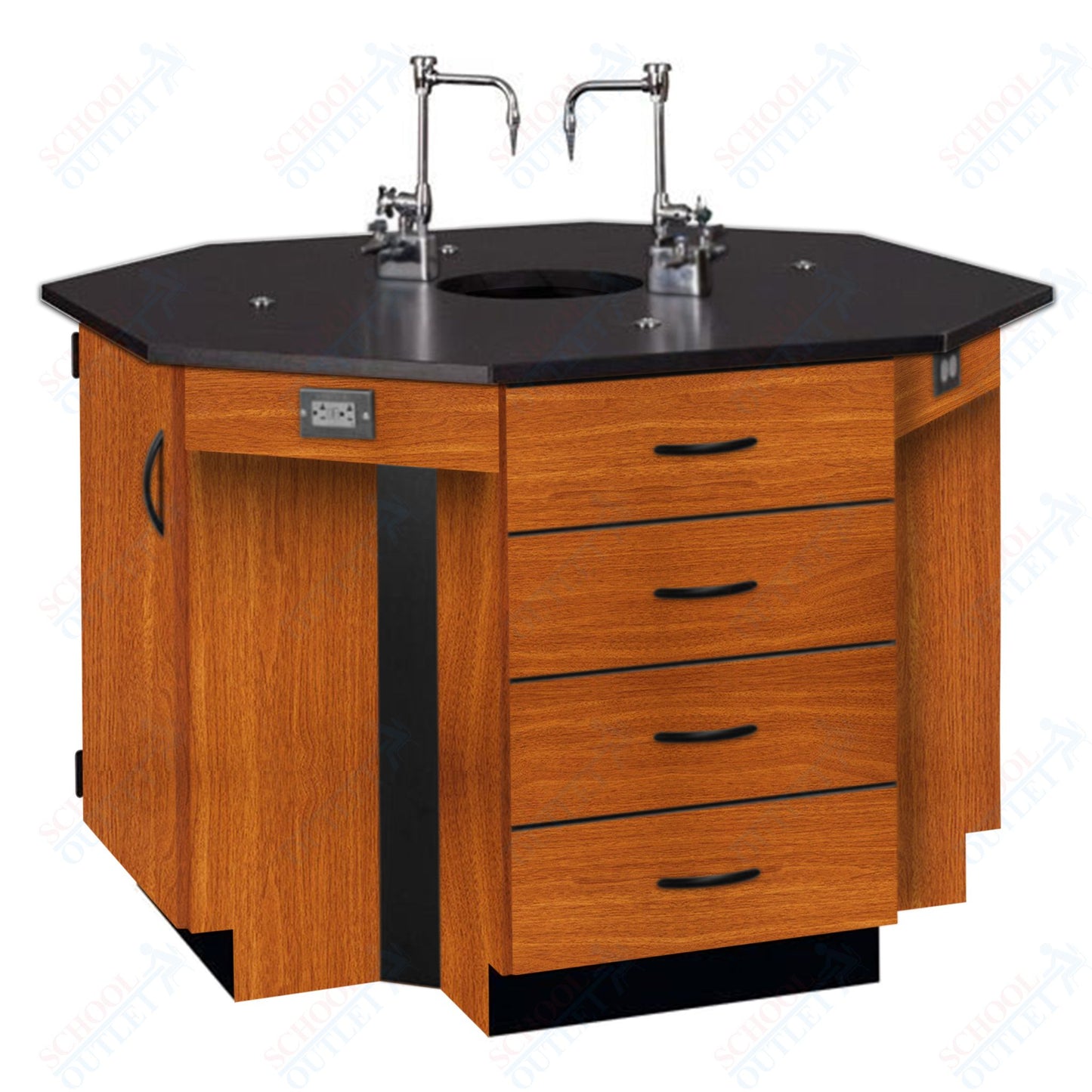 56"W Phenolic Top Four Student Octagon Island Table with Sink (84072 K36 24)