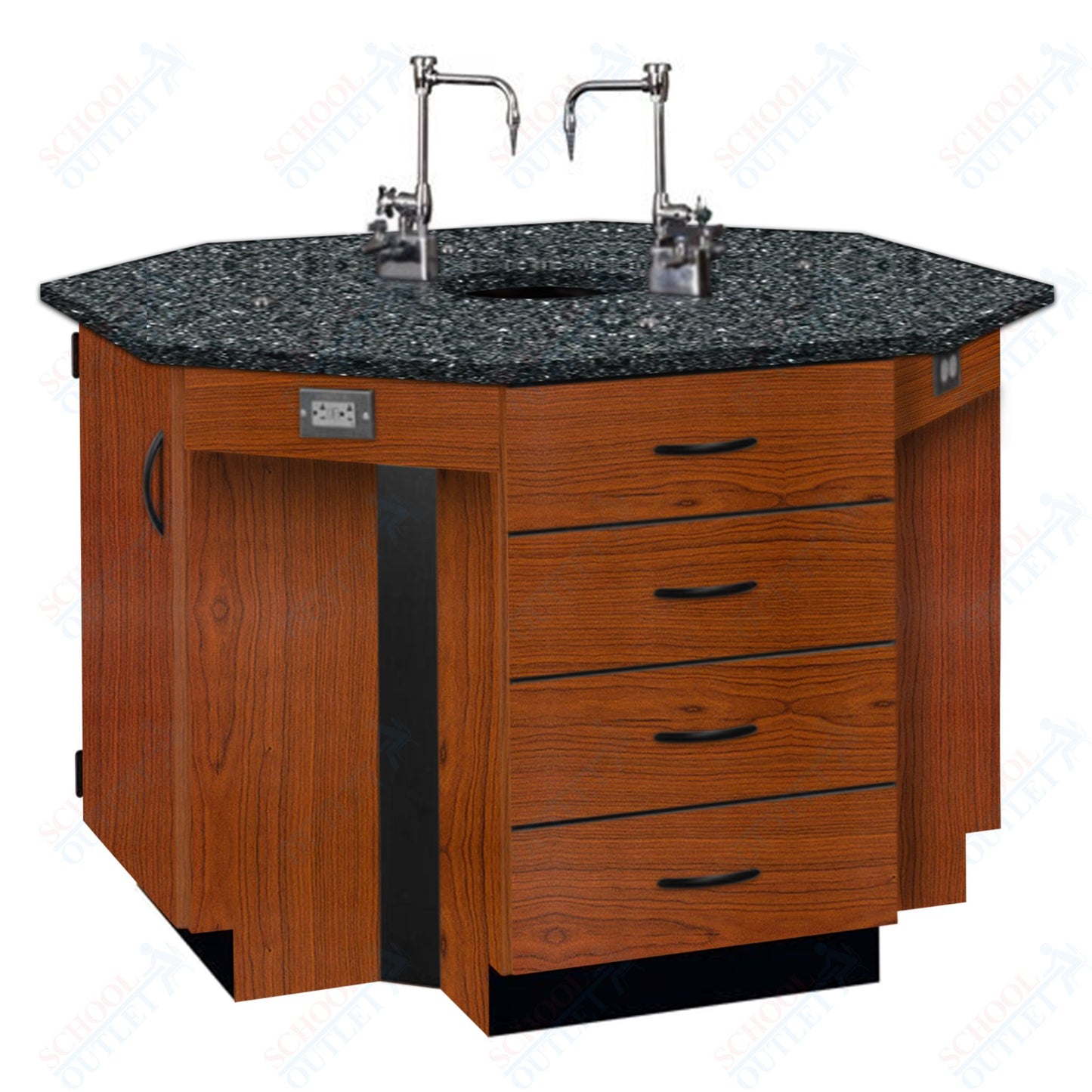 56"W Phenolic Top Four Student Octagon Island Table with Sink (84072 K36 24)