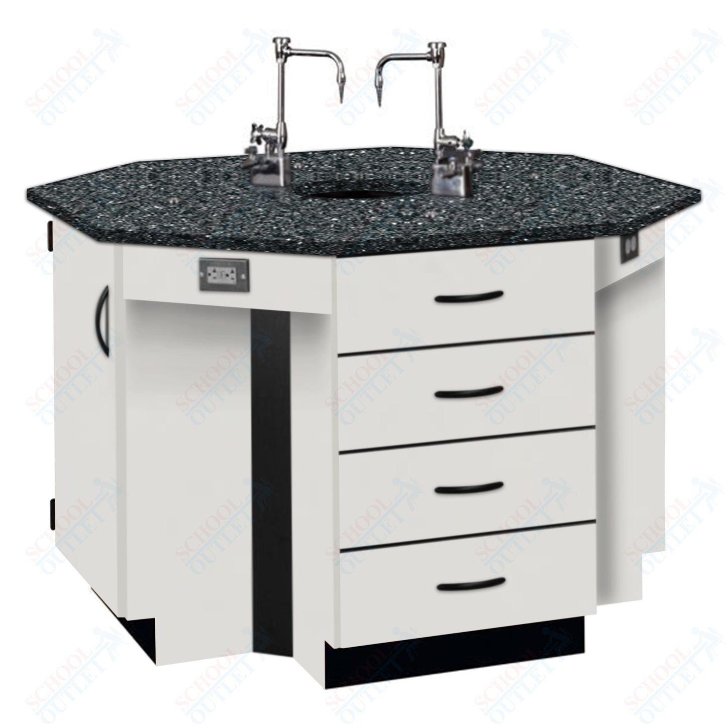 56"W Phenolic Top Four Student Octagon Island Table with Sink (84072 K36 24)