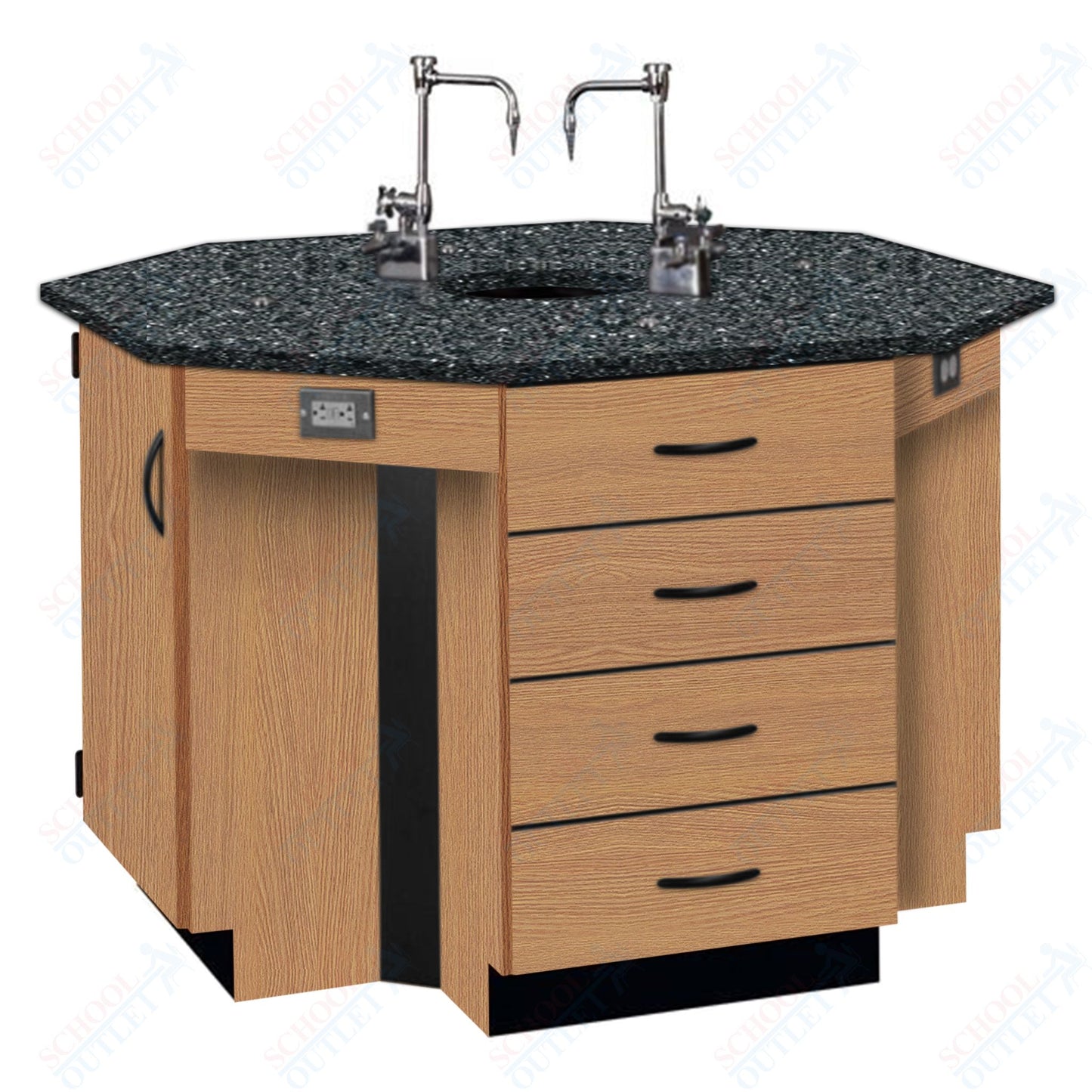 56"W Phenolic Top Four Student Octagon Island Table with Sink (84072 K36 24)