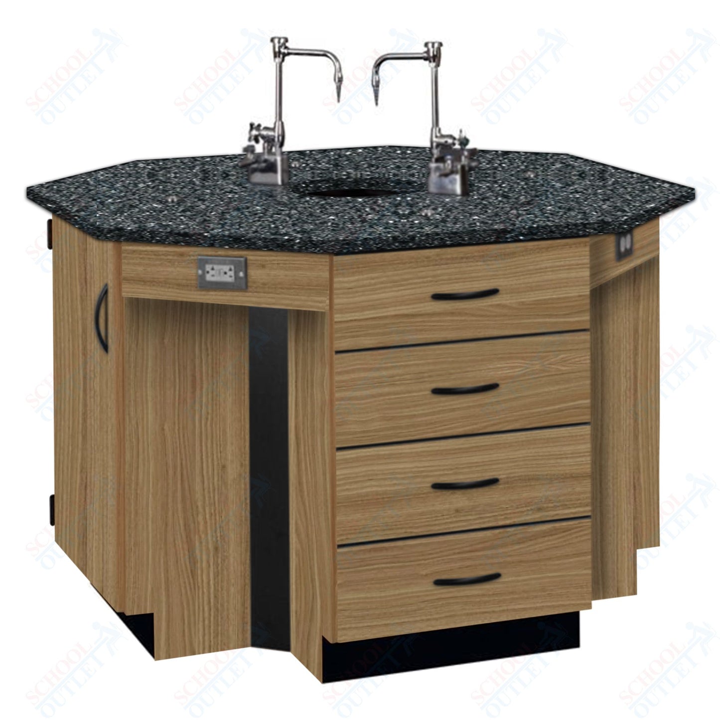 56"W Phenolic Top Four Student Octagon Island Table with Sink (84072 K36 24)