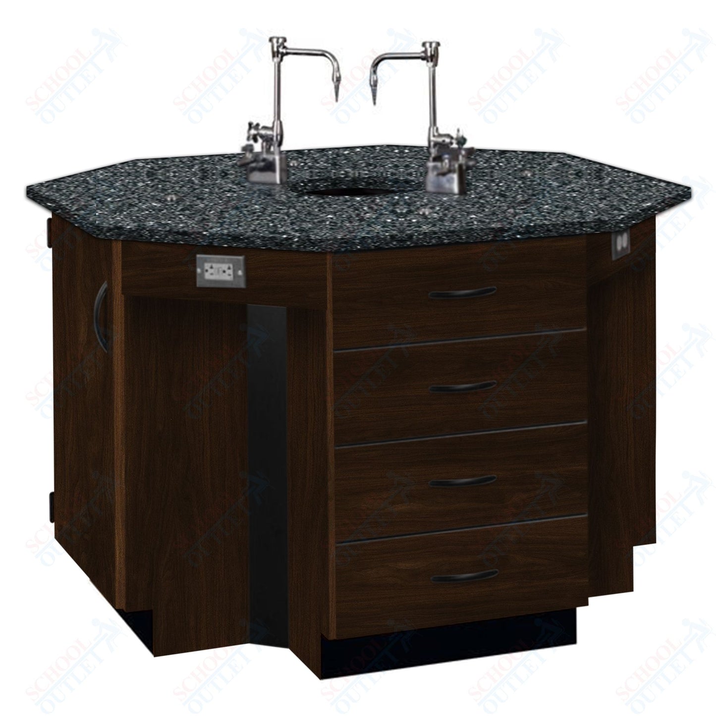 56"W Phenolic Top Four Student Octagon Island Table with Sink (84072 K36 24)