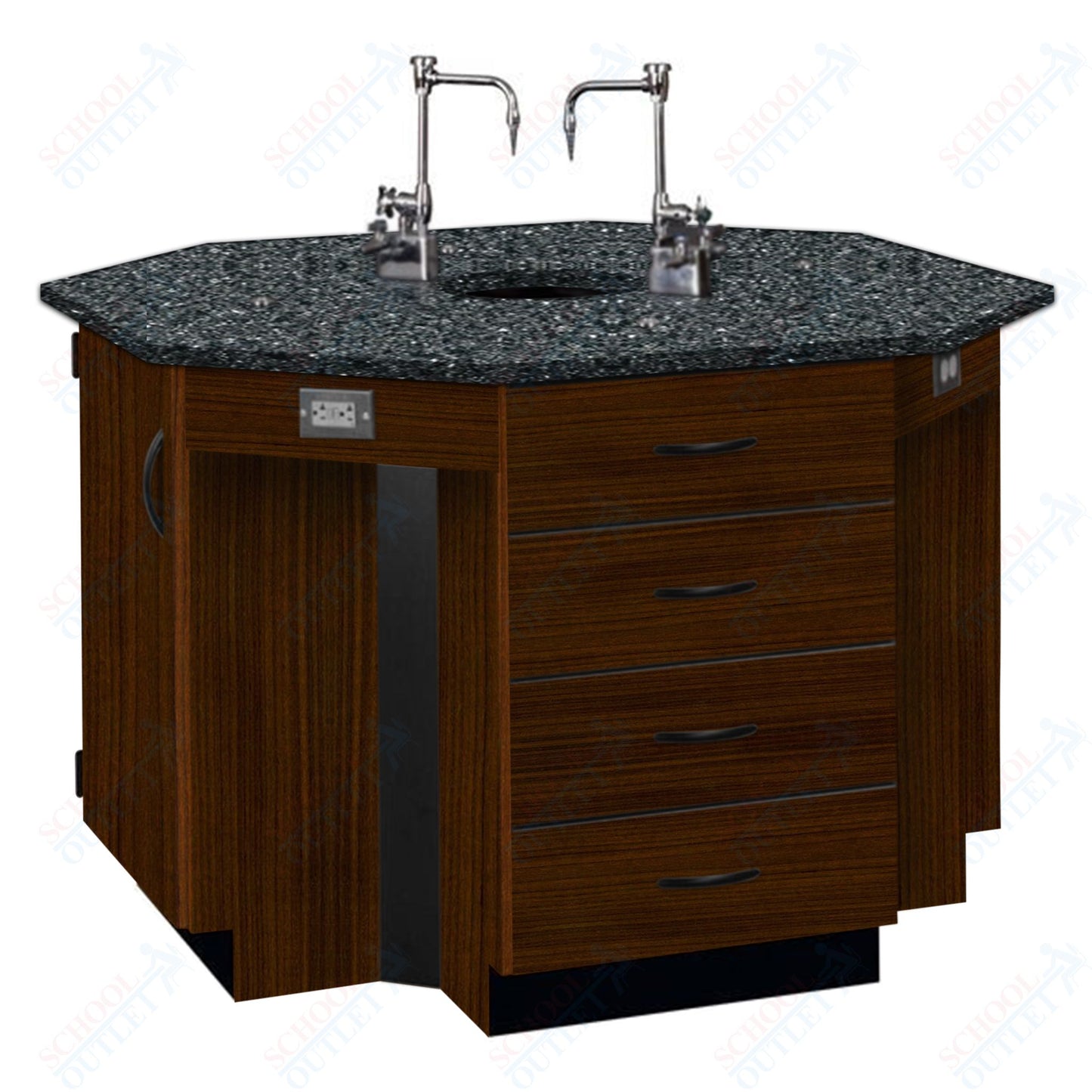 56"W Phenolic Top Four Student Octagon Island Table with Sink (84072 K36 24)