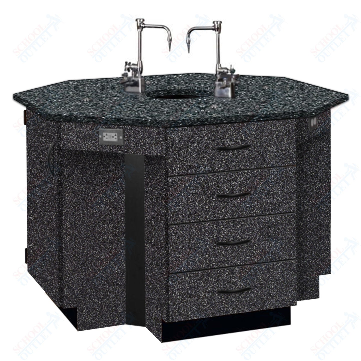 56"W Phenolic Top Four Student Octagon Island Table with Sink (84072 K36 24)