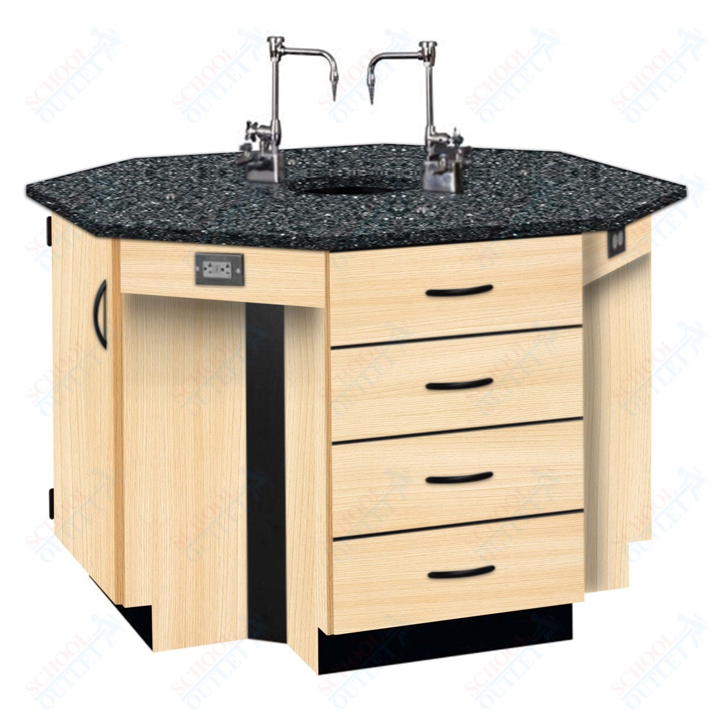 56"W Phenolic Top Four Student Octagon Island Table with Sink (84072 K36 24)