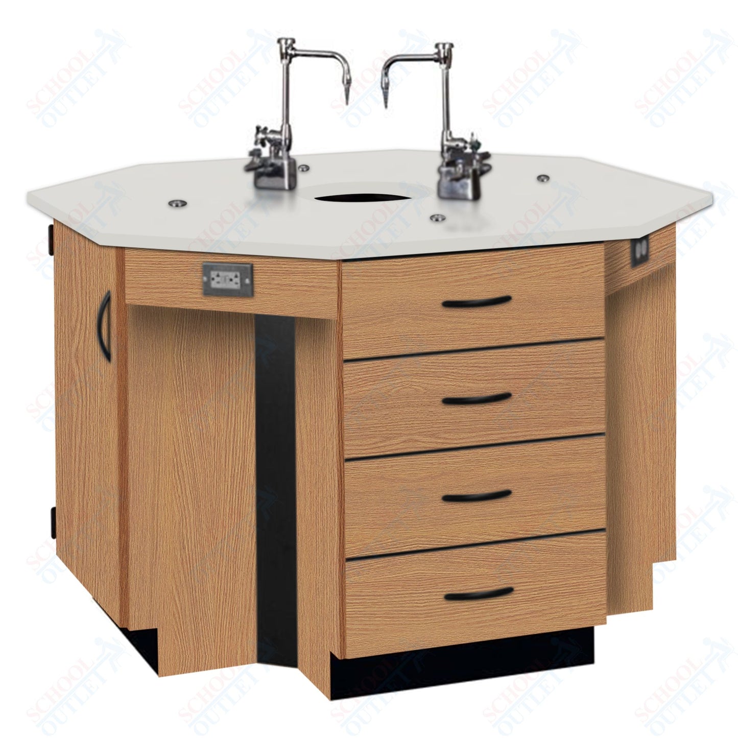 56"W Phenolic Top Four Student Octagon Island Table with Sink (84072 K36 24)