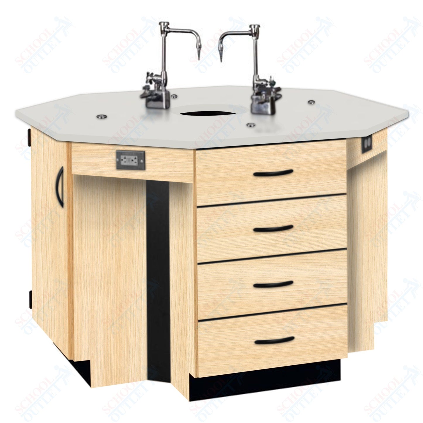 56"W Phenolic Top Four Student Octagon Island Table with Sink (84072 K36 24)