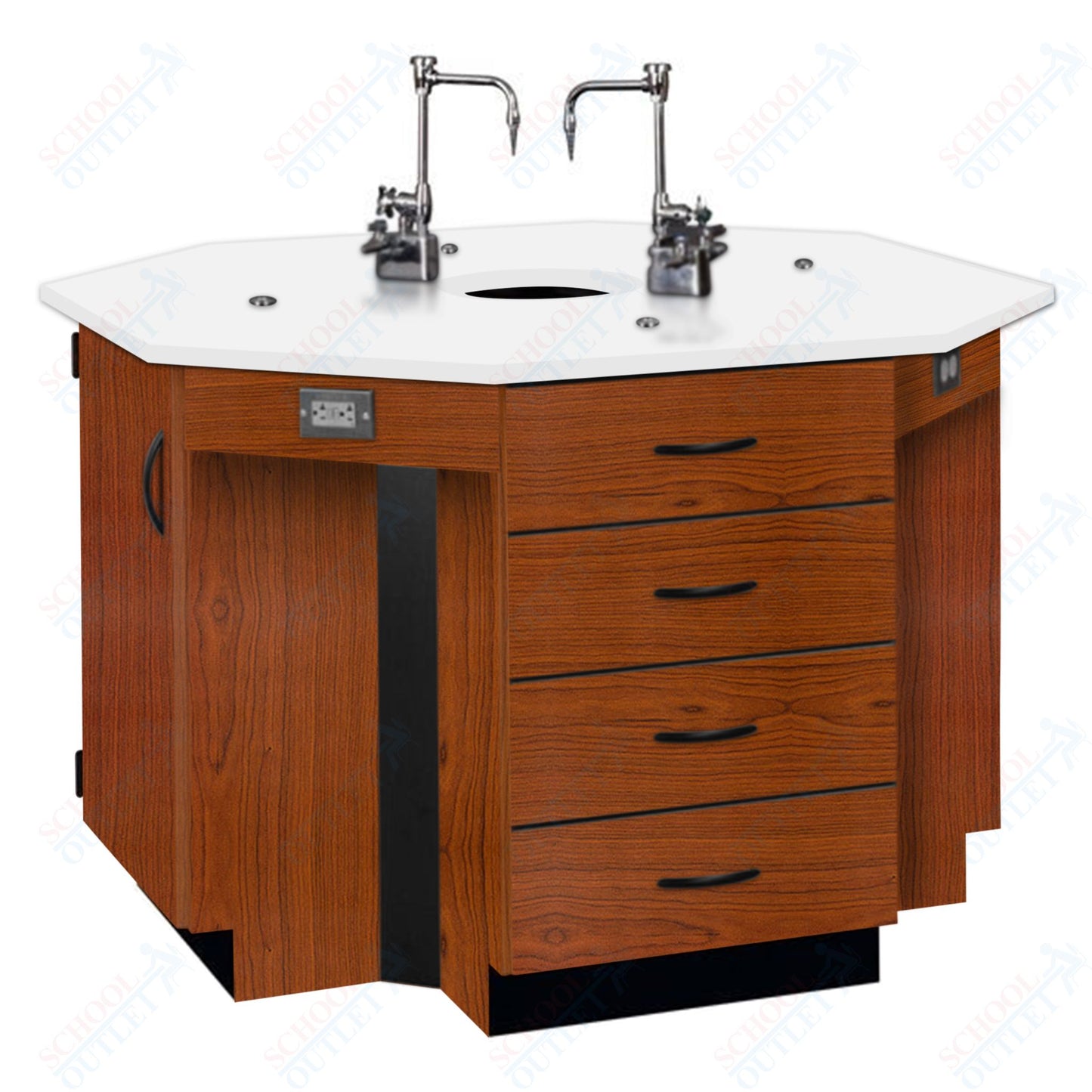 56"W Phenolic Top Four Student Octagon Island Table with Sink (84072 K36 24)