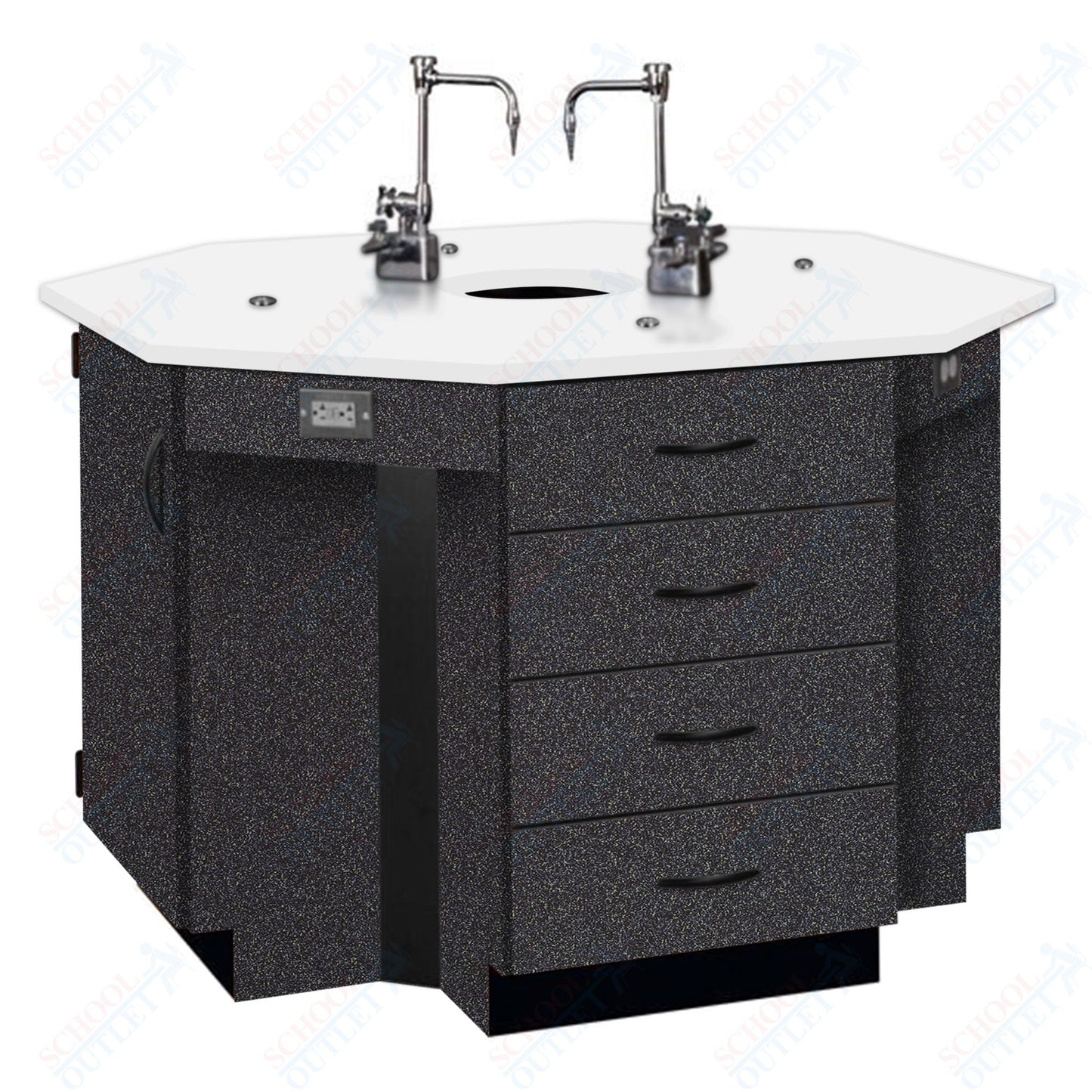 56"W Phenolic Top Four Student Octagon Island Table with Sink (84072 K36 24)