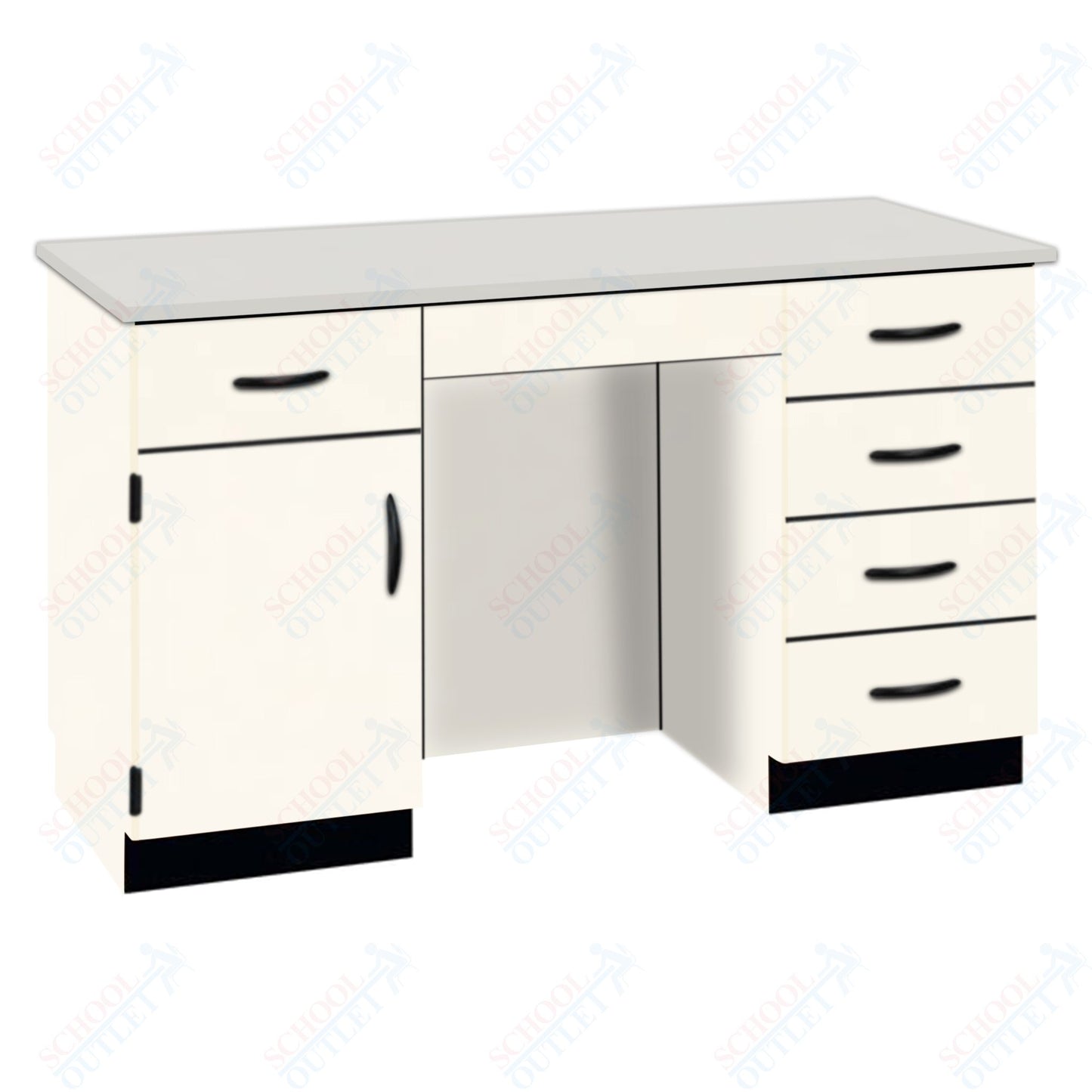 61"W Compact Chemical Resistant Laminate Top Island Desk (84152 K36 21)