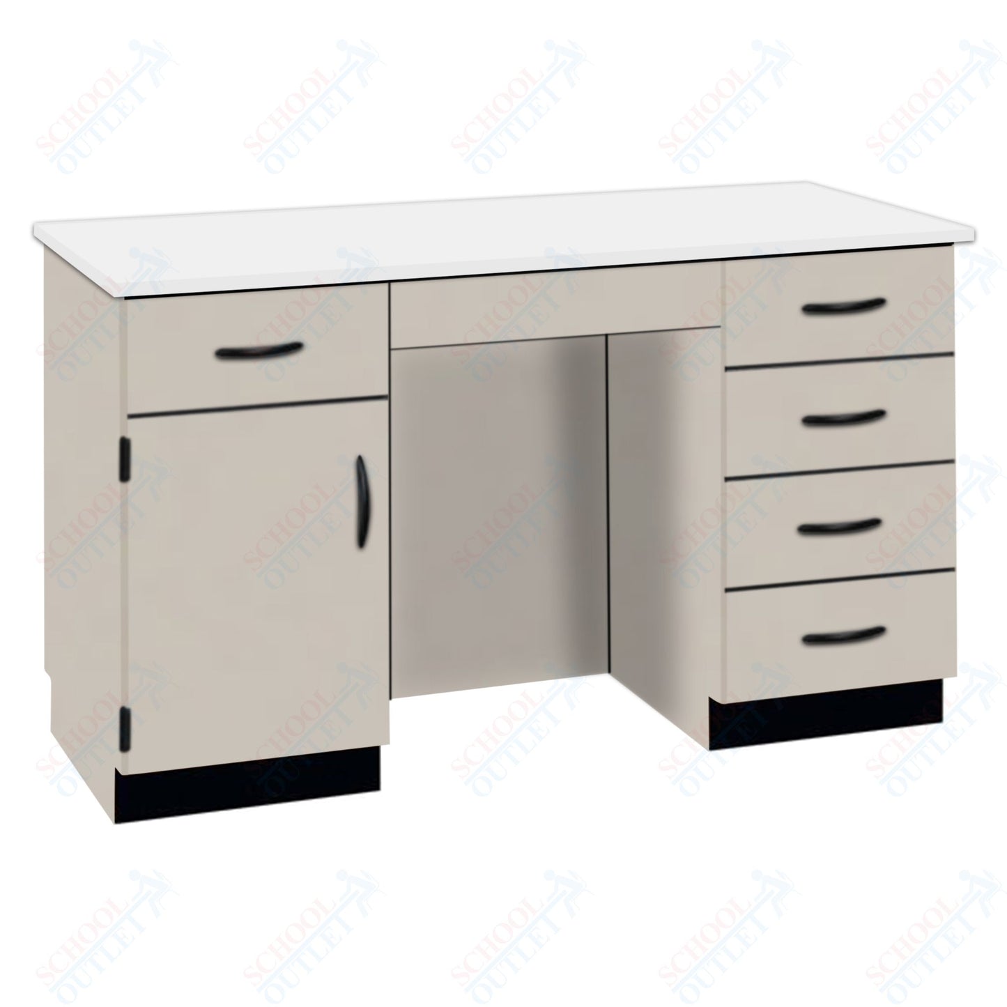 61"W Compact Chemical Resistant Laminate Top Island Desk (84152 K36 21)