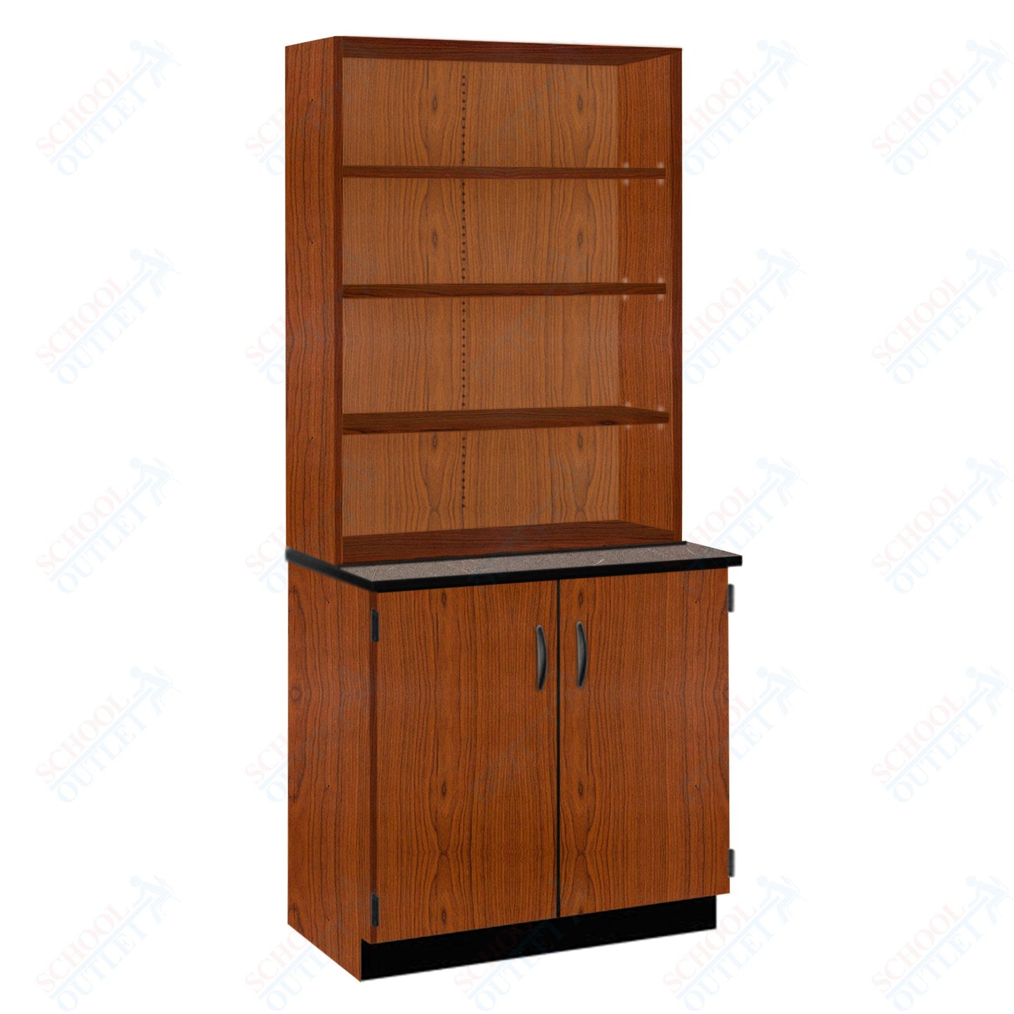 Chemical Resistant Laminate Top Open Shelf Hutch with Lock and Base Molding (84200 K84 21)