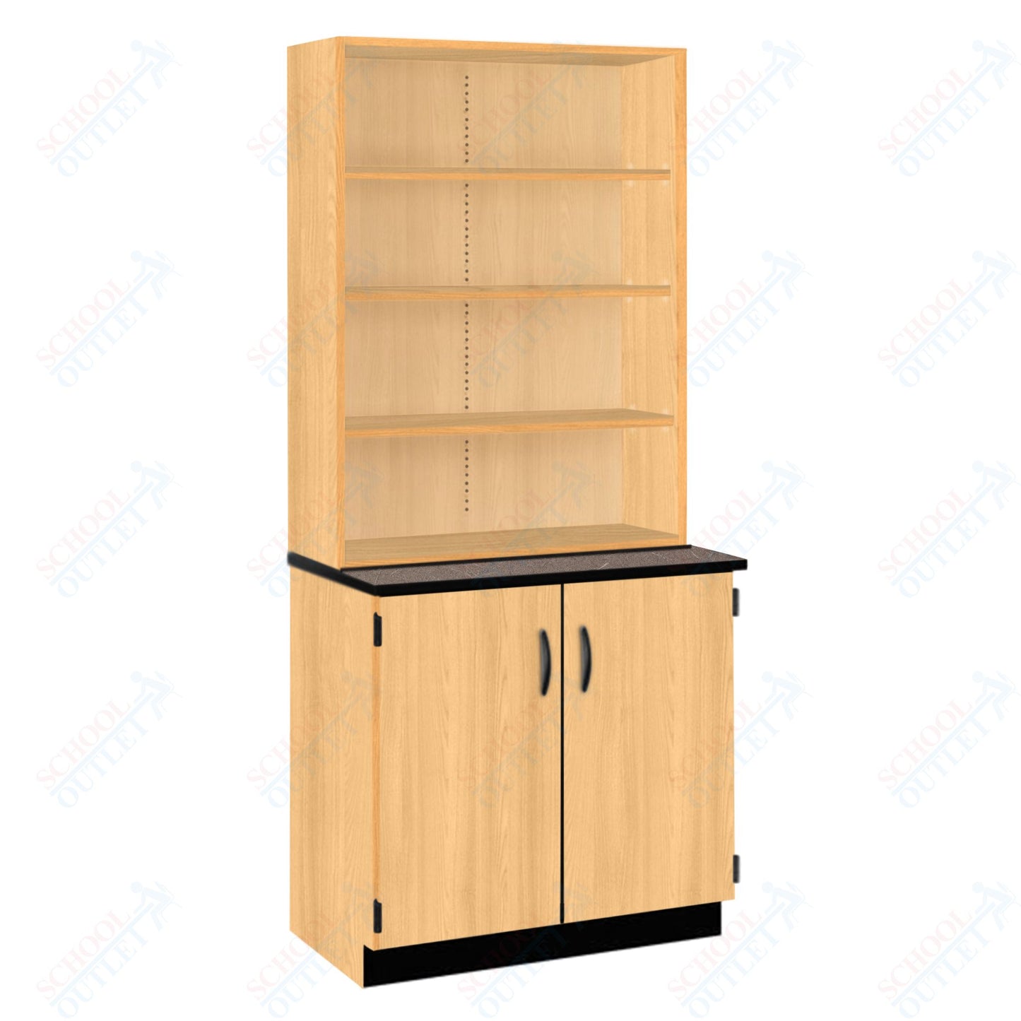 Chemical Resistant Laminate Top Open Shelf Hutch with Lock and Base Molding (84200 K84 21)