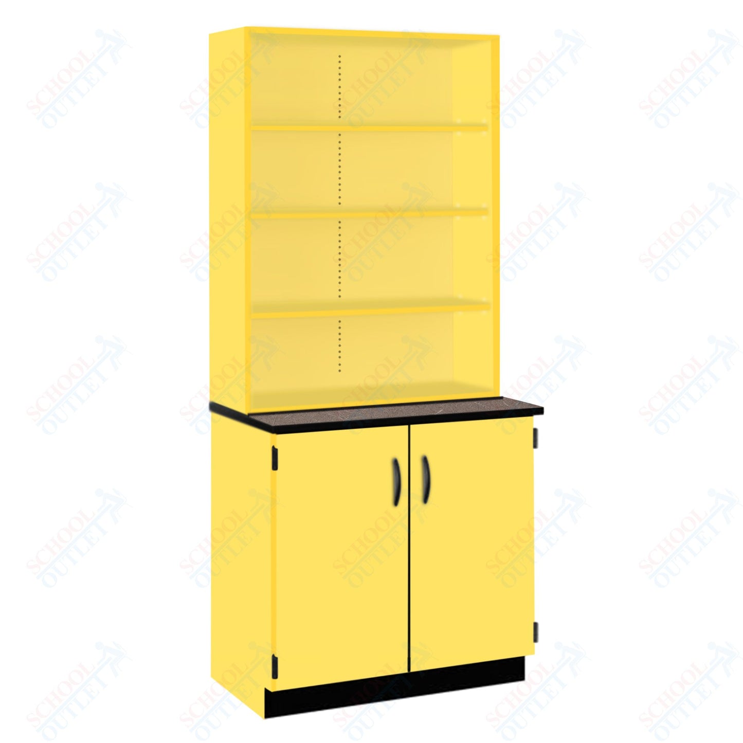 Chemical Resistant Laminate Top Open Shelf Hutch with Lock and Base Molding (84200 K84 21)