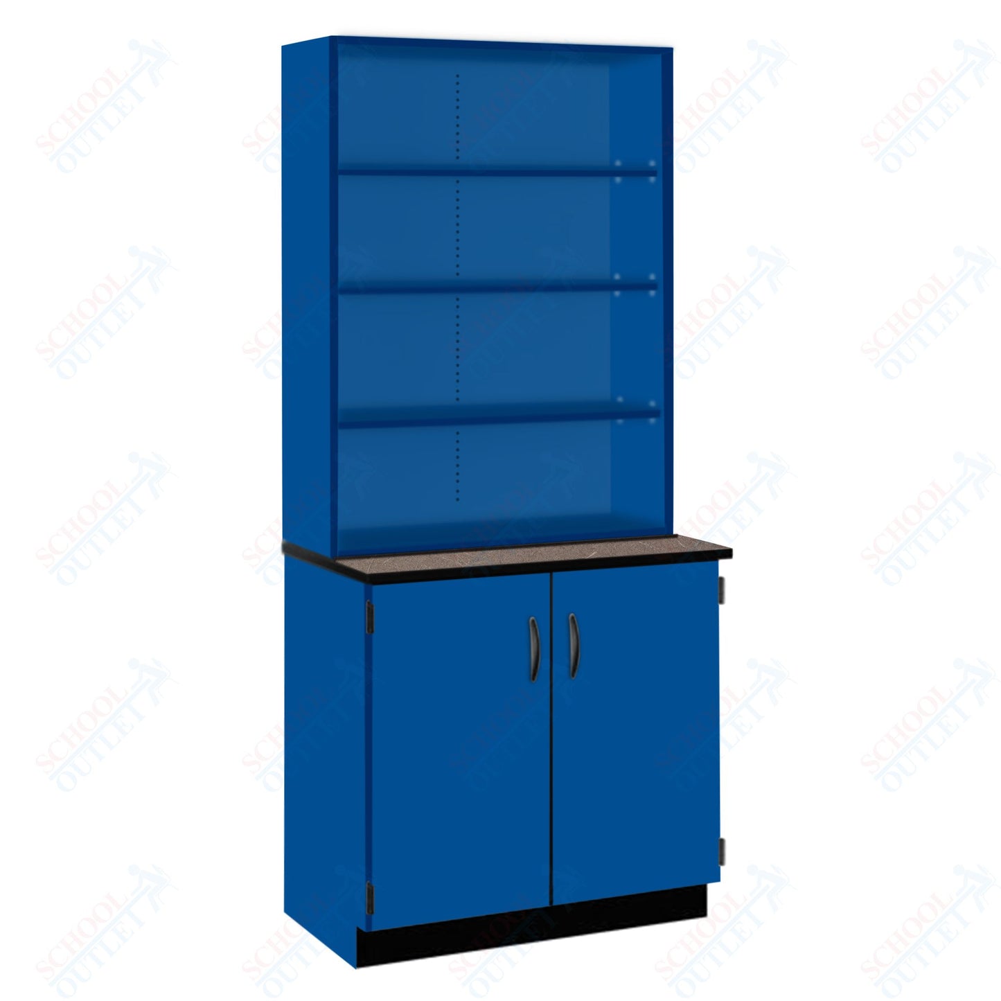 Chemical Resistant Laminate Top Open Shelf Hutch with Lock and Base Molding (84200 K84 21)