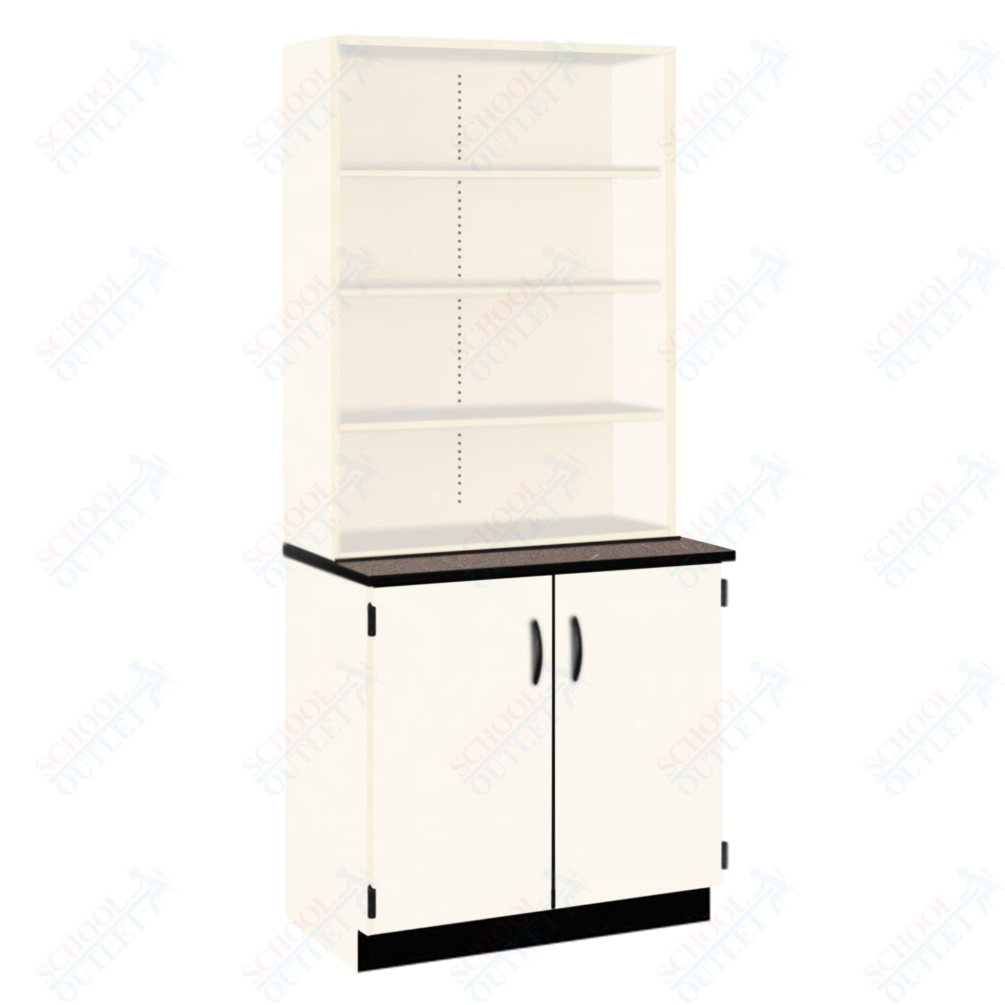 Chemical Resistant Laminate Top Open Shelf Hutch with Lock and Base Molding (84200 K84 21)