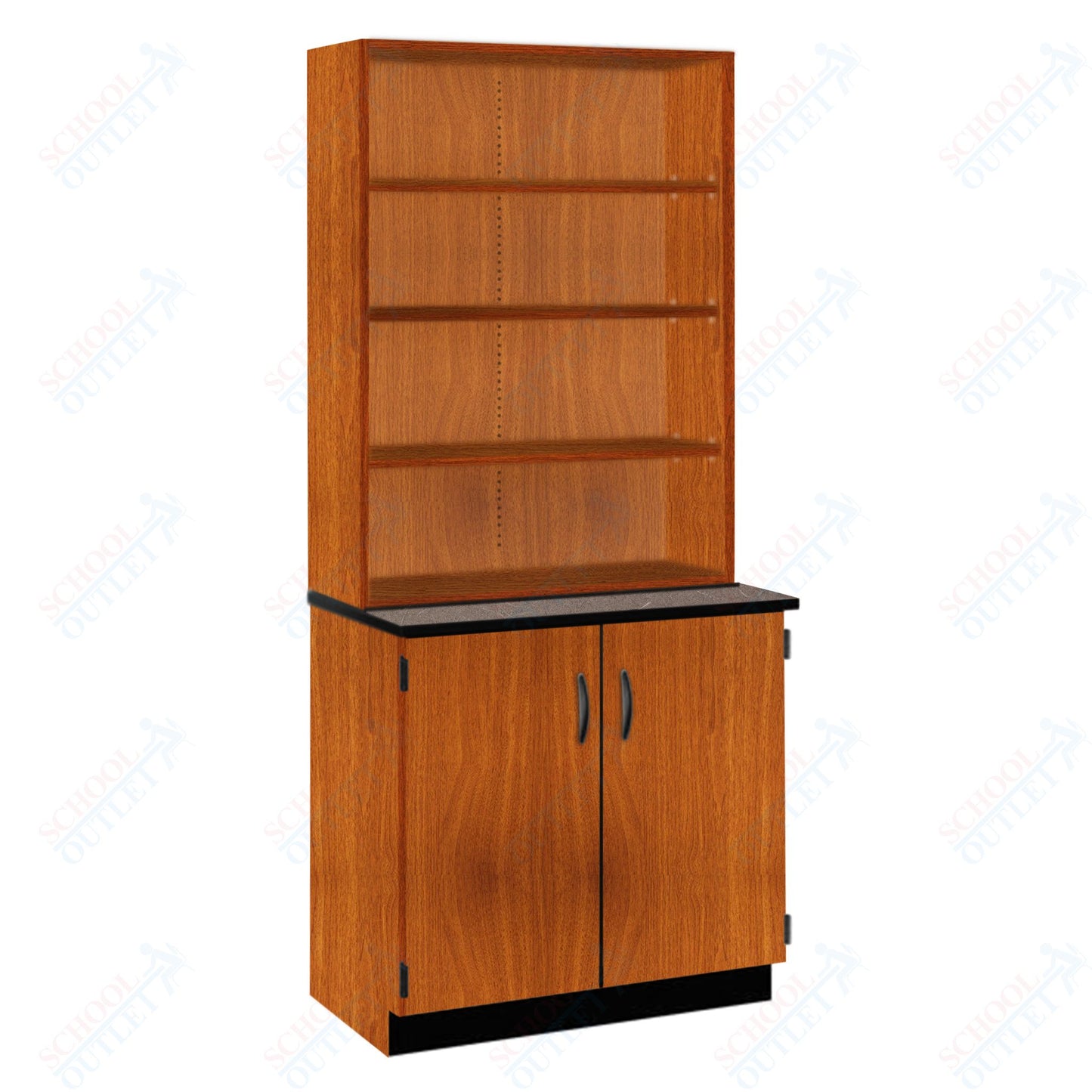 Chemical Resistant Laminate Top Open Shelf Hutch with Lock and Base Molding (84200 K84 21)