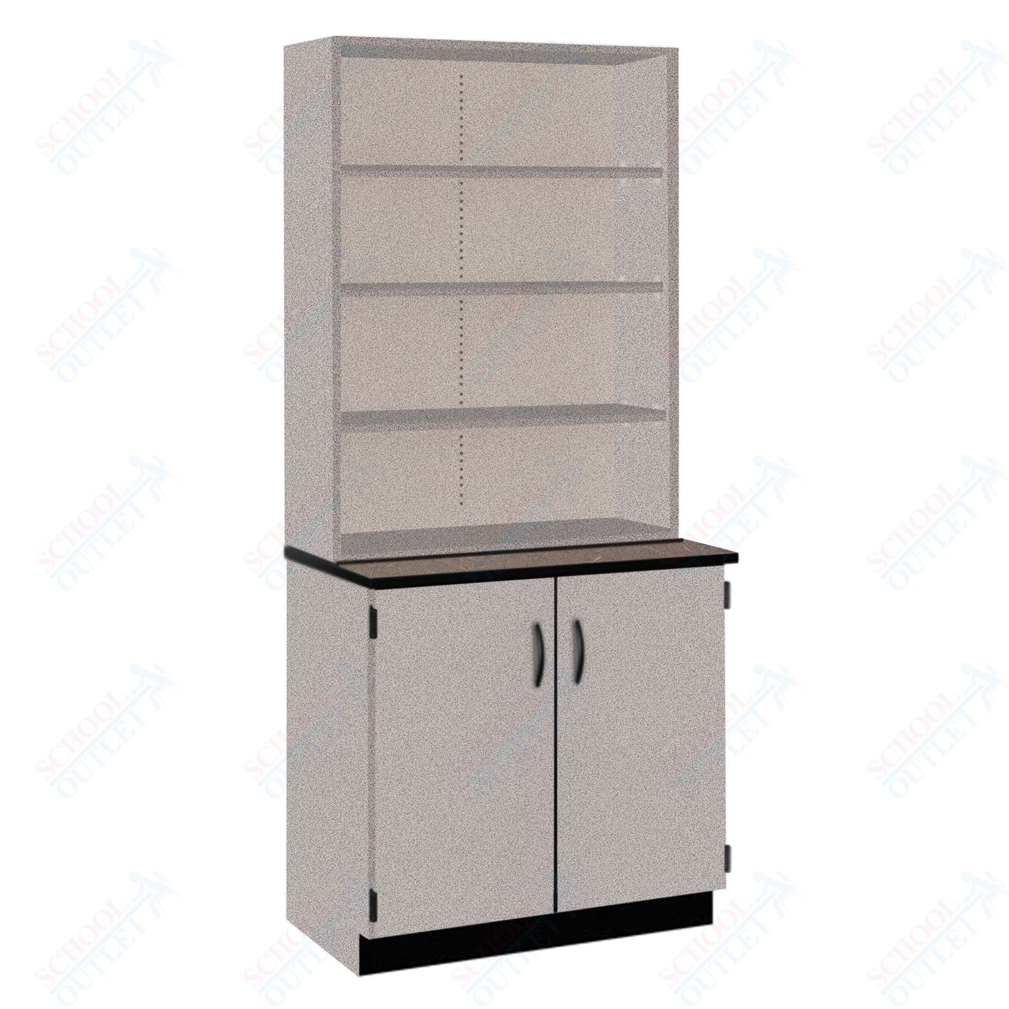 Chemical Resistant Laminate Top Open Shelf Hutch with Lock and Base Molding (84200 K84 21)