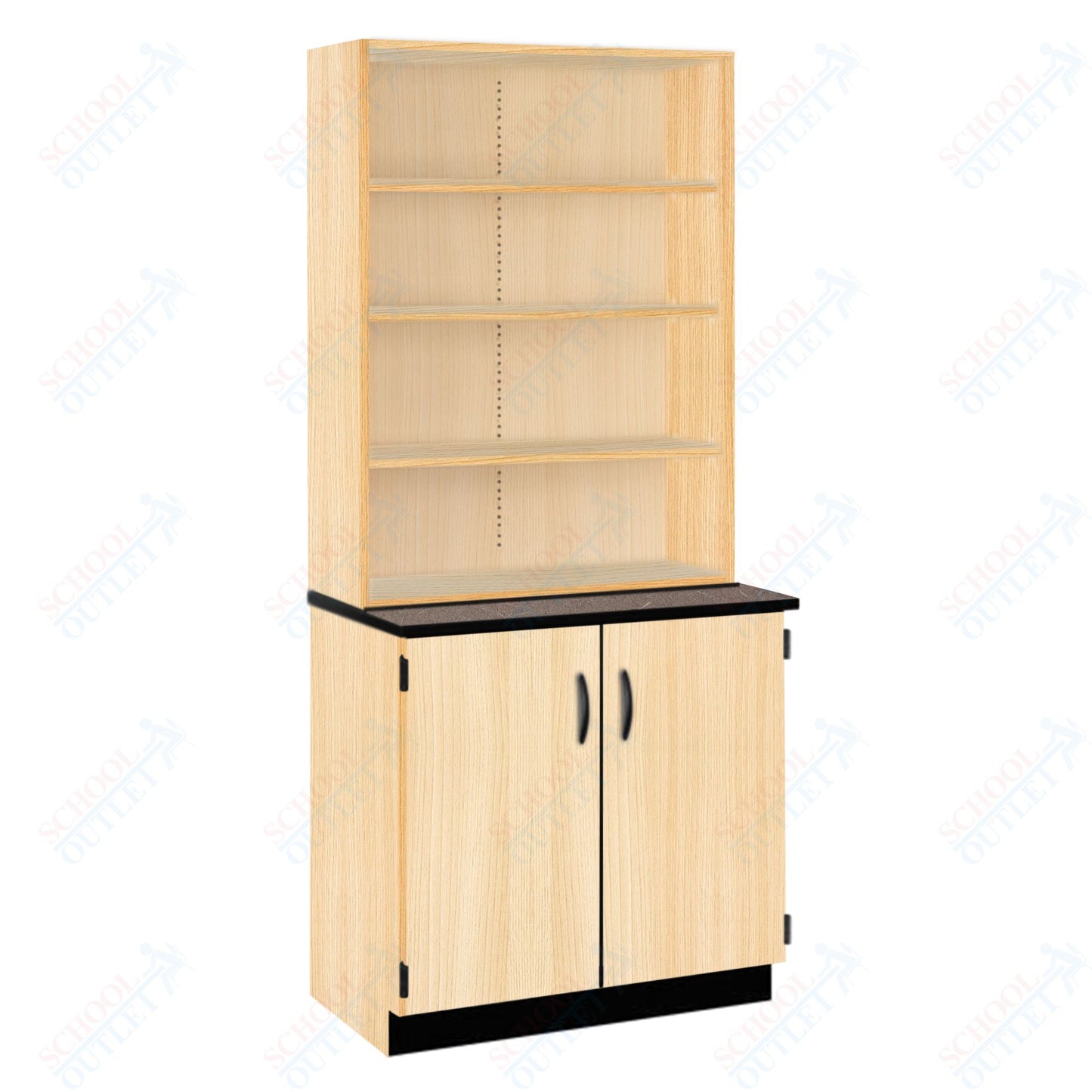 Chemical Resistant Laminate Top Open Shelf Hutch with Lock and Base Molding (84200 K84 21)