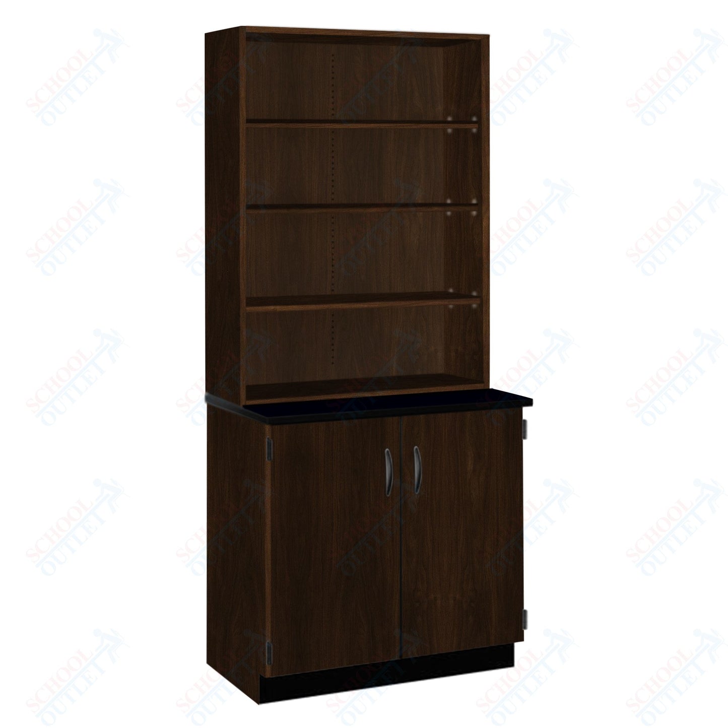 Chemical Resistant Laminate Top Open Shelf Hutch with Lock and Base Molding (84200 K84 21)