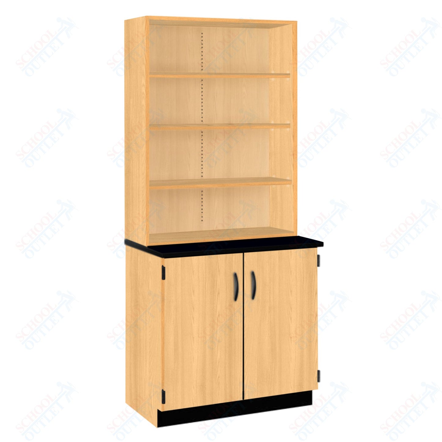 Chemical Resistant Laminate Top Open Shelf Hutch with Lock and Base Molding (84200 K84 21)