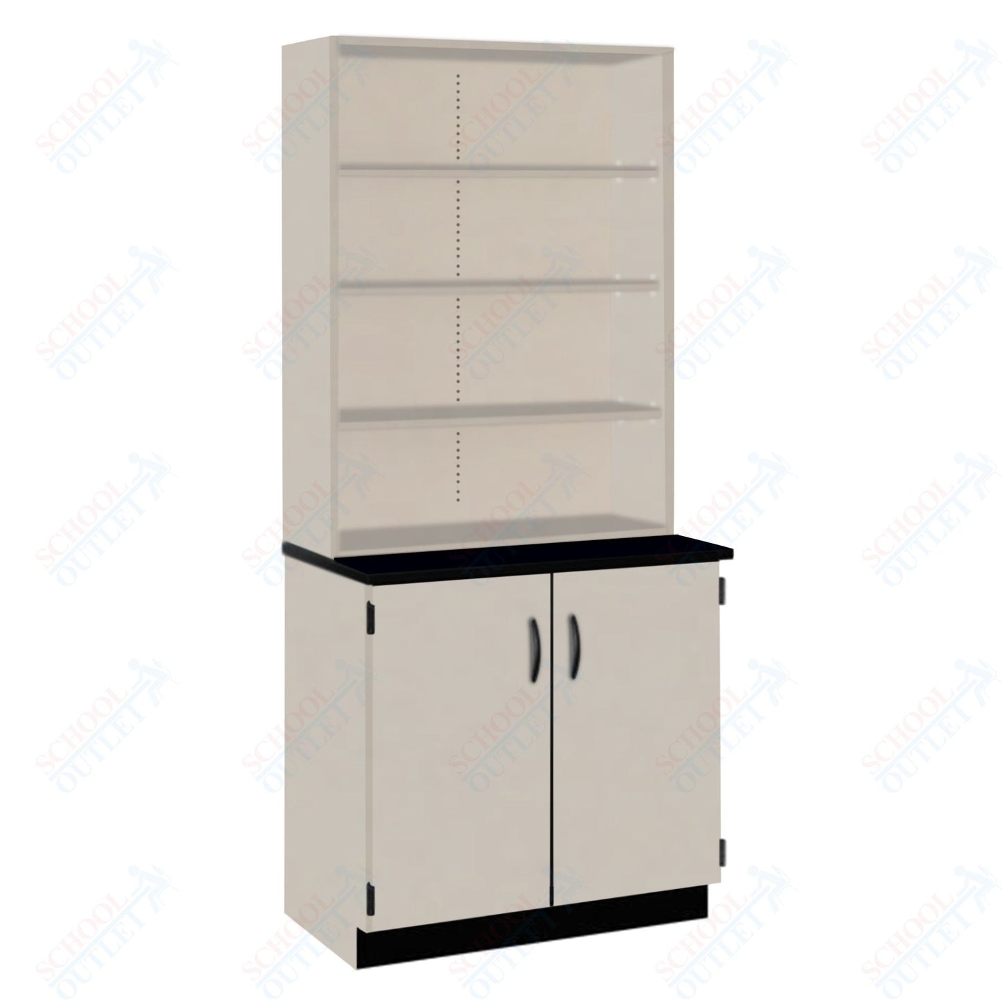 Chemical Resistant Laminate Top Open Shelf Hutch with Lock and Base Molding (84200 K84 21)