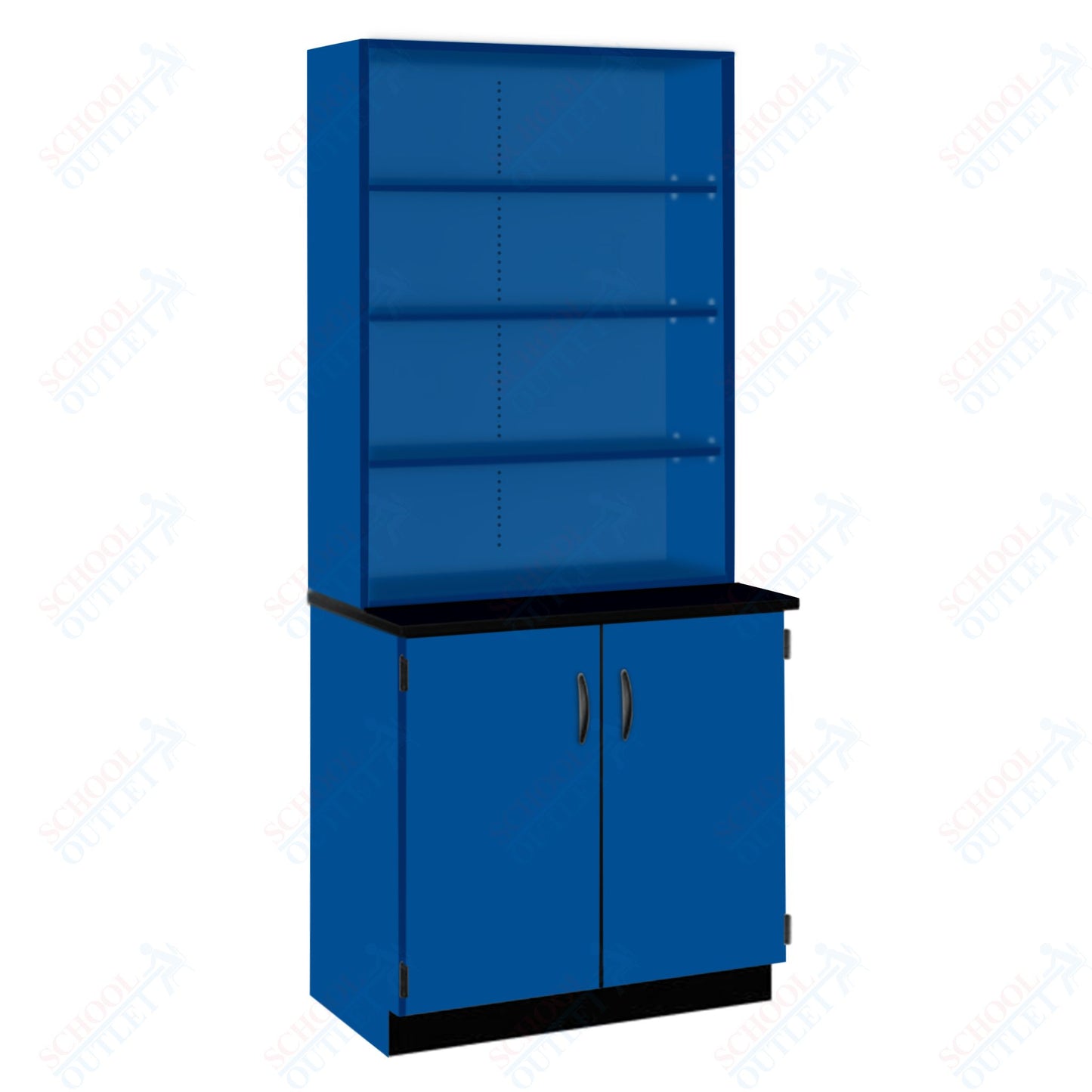 Chemical Resistant Laminate Top Open Shelf Hutch with Lock and Base Molding (84200 K84 21)