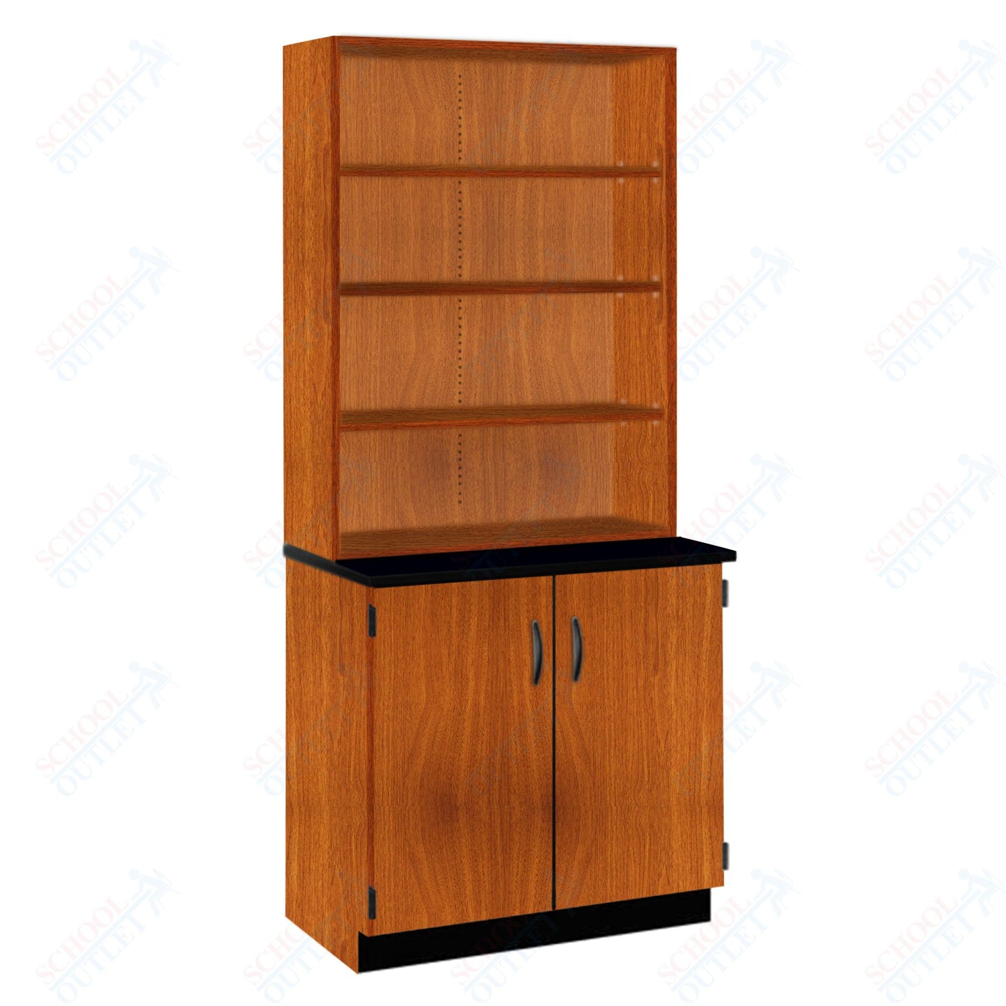 Chemical Resistant Laminate Top Open Shelf Hutch with Lock and Base Molding (84200 K84 21)