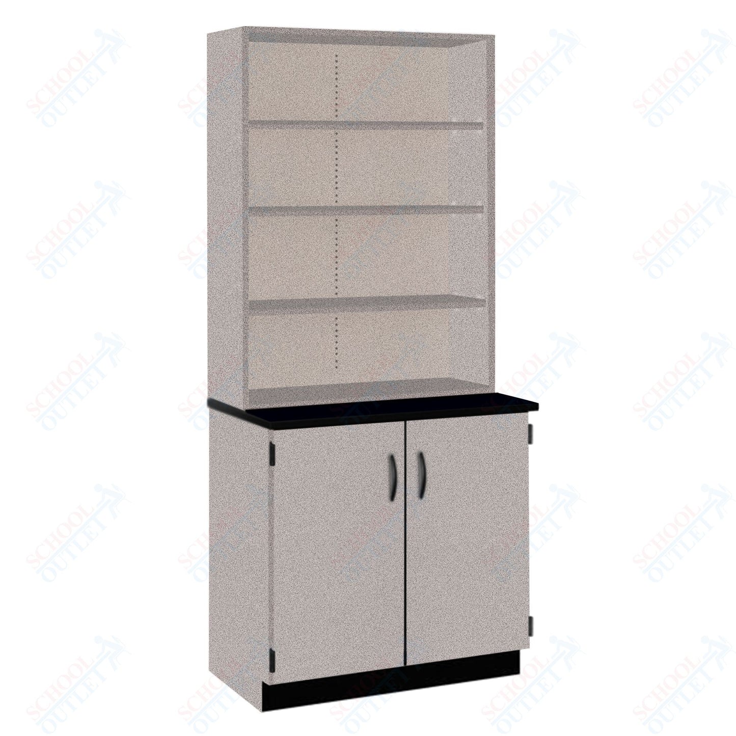 Chemical Resistant Laminate Top Open Shelf Hutch with Lock and Base Molding (84200 K84 21)