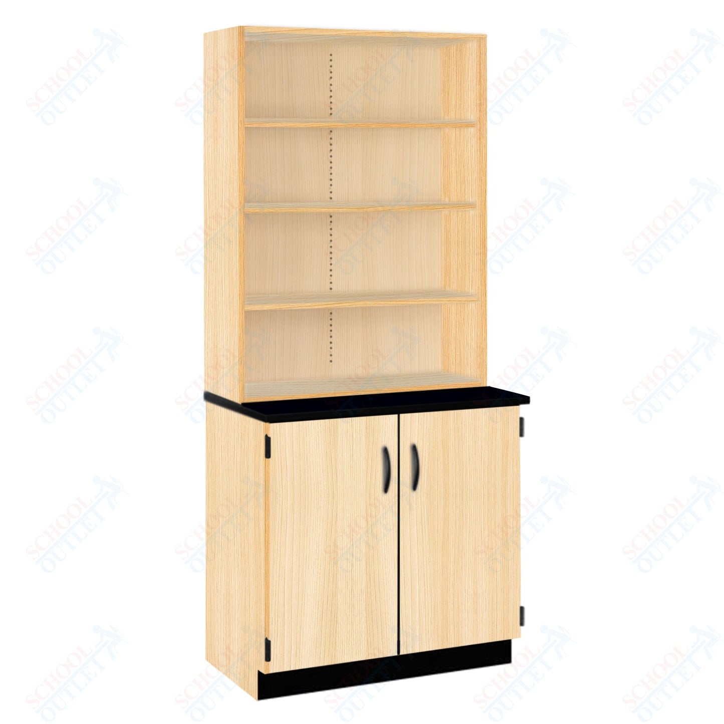 Chemical Resistant Laminate Top Open Shelf Hutch with Lock and Base Molding (84200 K84 21)