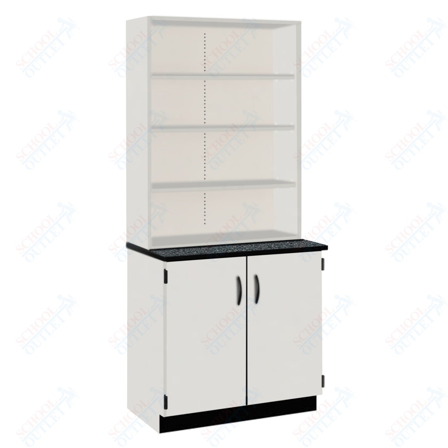 Chemical Resistant Laminate Top Open Shelf Hutch with Lock and Base Molding (84200 K84 21)