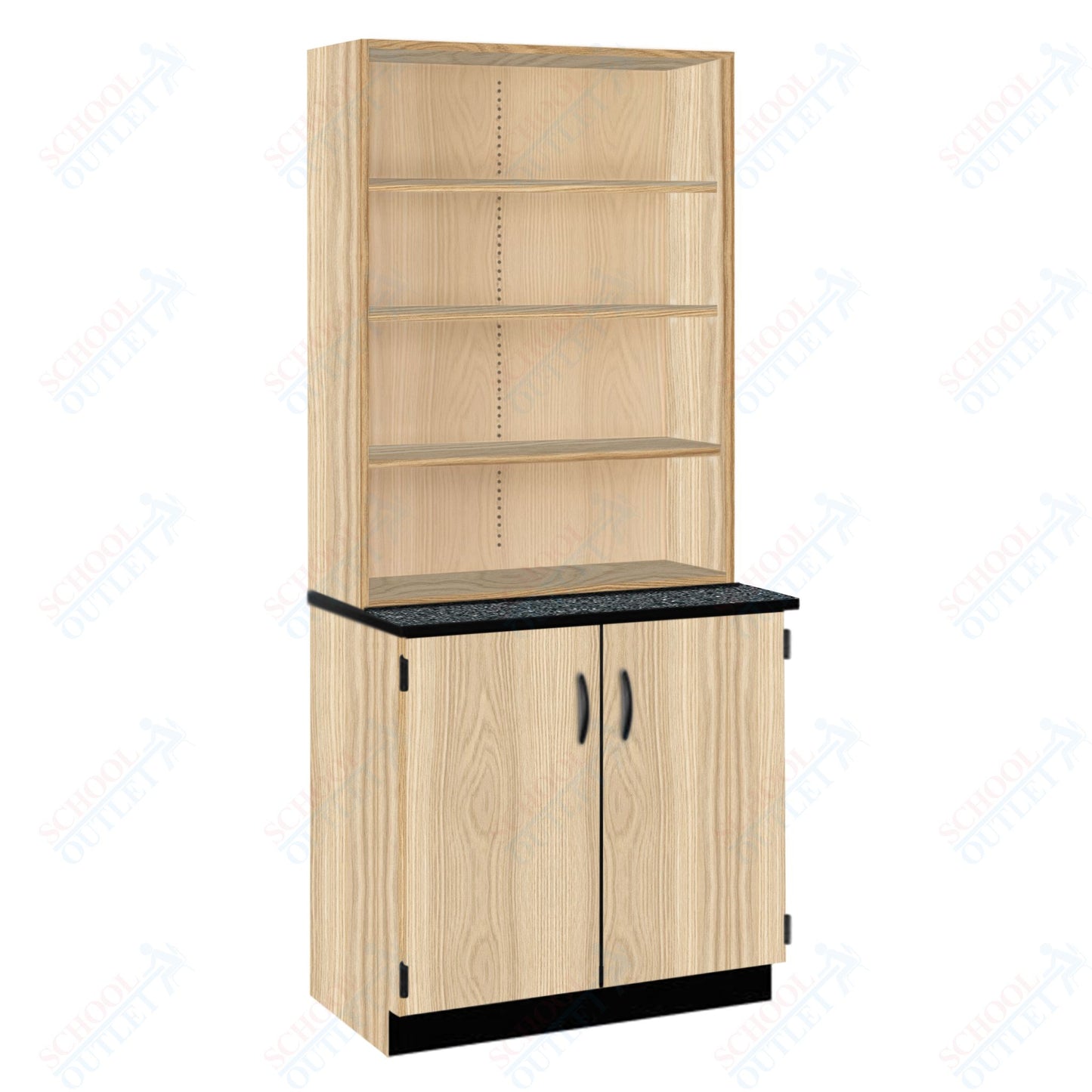 Chemical Resistant Laminate Top Open Shelf Hutch with Lock and Base Molding (84200 K84 21)