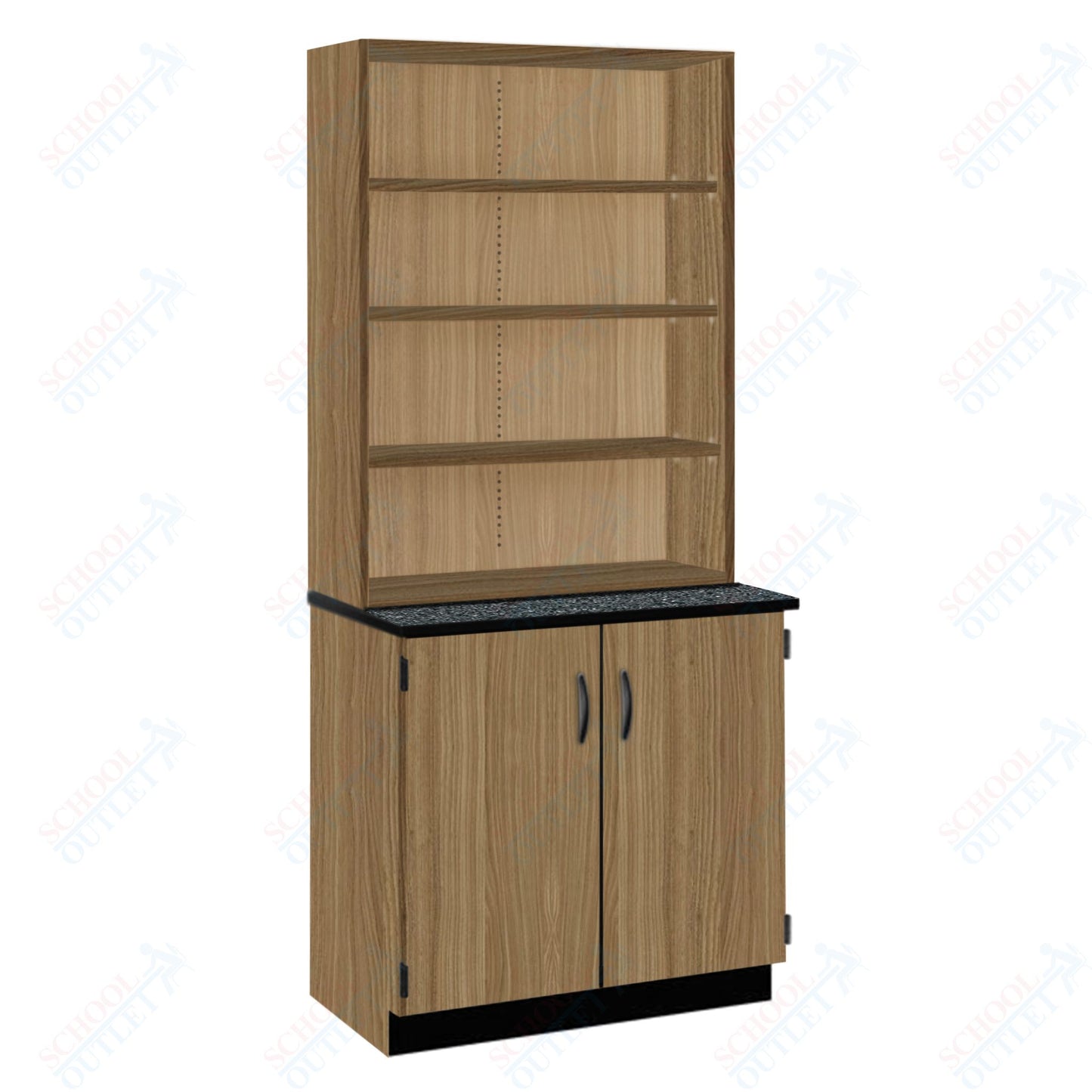 Chemical Resistant Laminate Top Open Shelf Hutch with Lock and Base Molding (84200 K84 21)