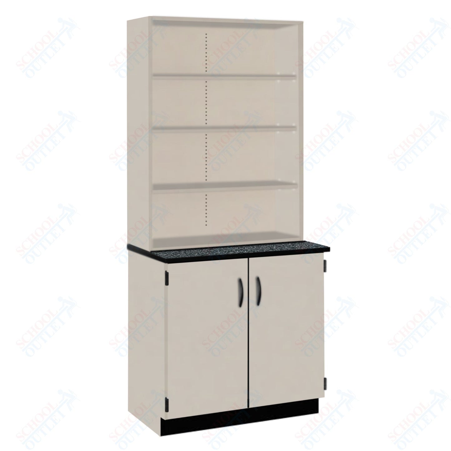 Chemical Resistant Laminate Top Open Shelf Hutch with Lock and Base Molding (84200 K84 21)