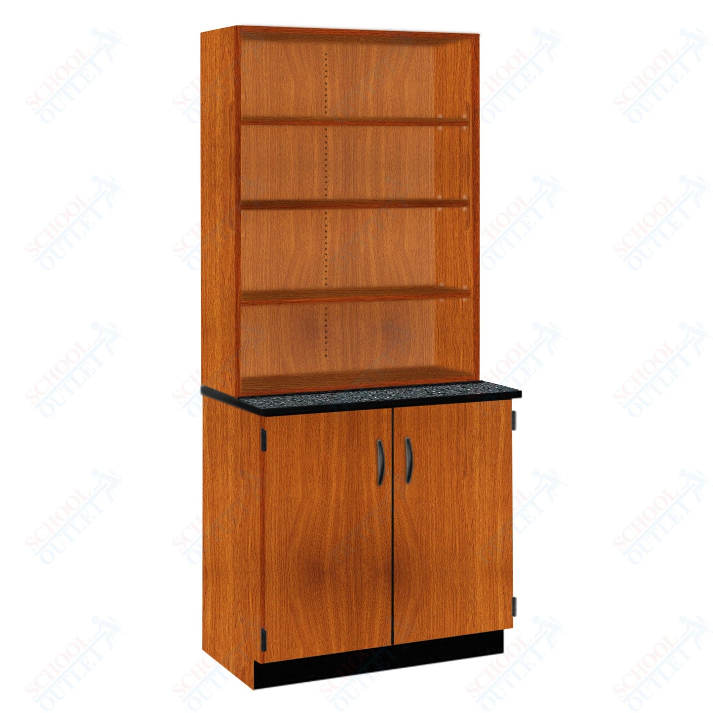 Chemical Resistant Laminate Top Open Shelf Hutch with Lock and Base Molding (84200 K84 21)