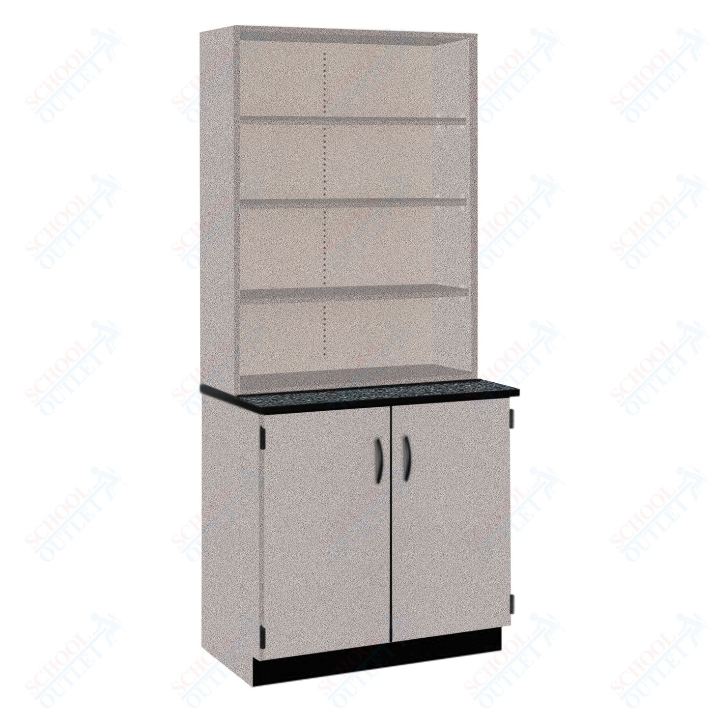 Chemical Resistant Laminate Top Open Shelf Hutch with Lock and Base Molding (84200 K84 21)