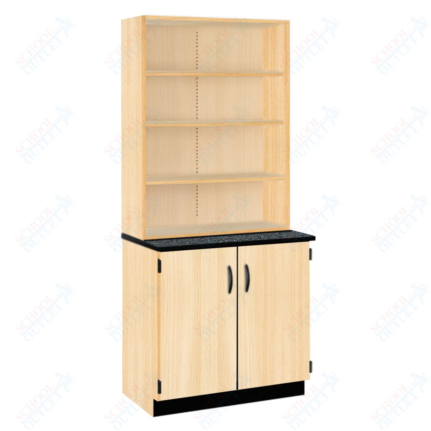 Chemical Resistant Laminate Top Open Shelf Hutch with Lock and Base Molding (84200 K84 21)